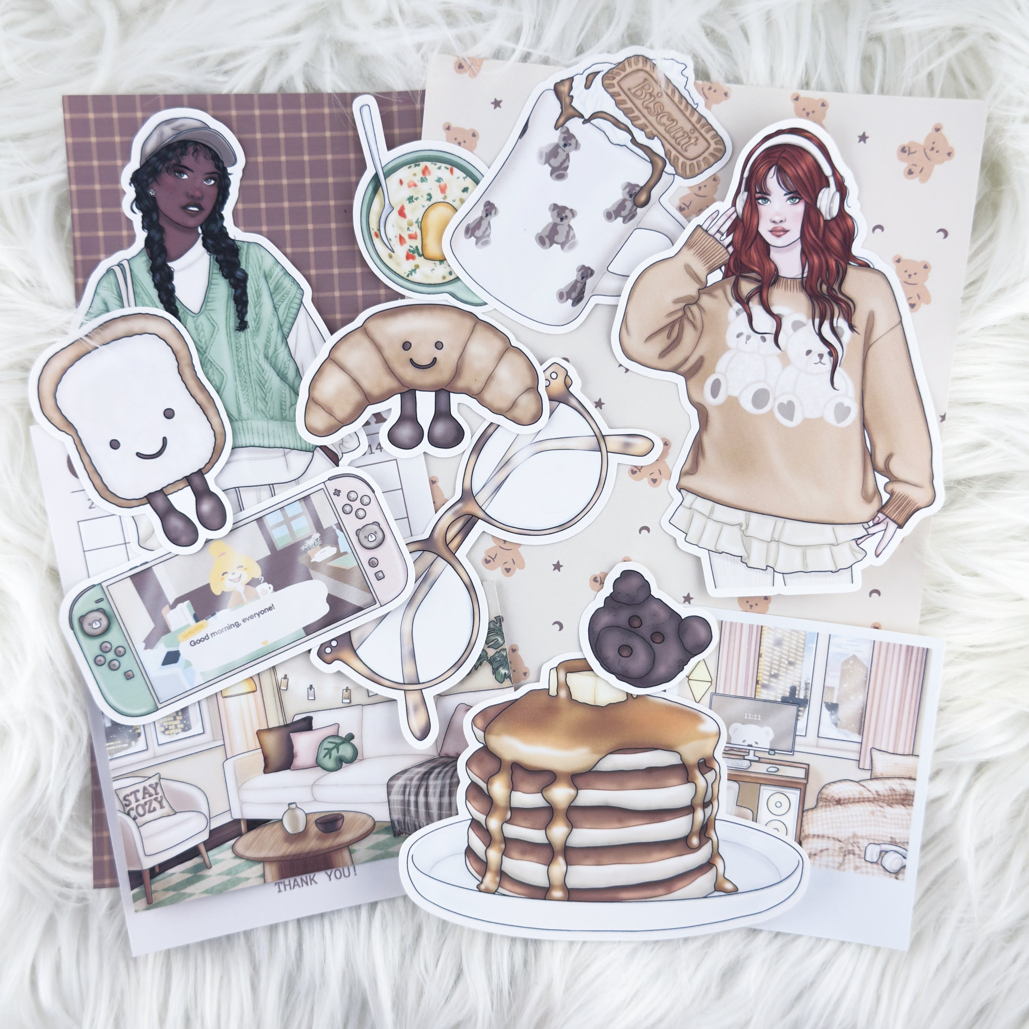 Snoozy Afternoon – Junk Journal Collage Kit // Matte Sticker Collection