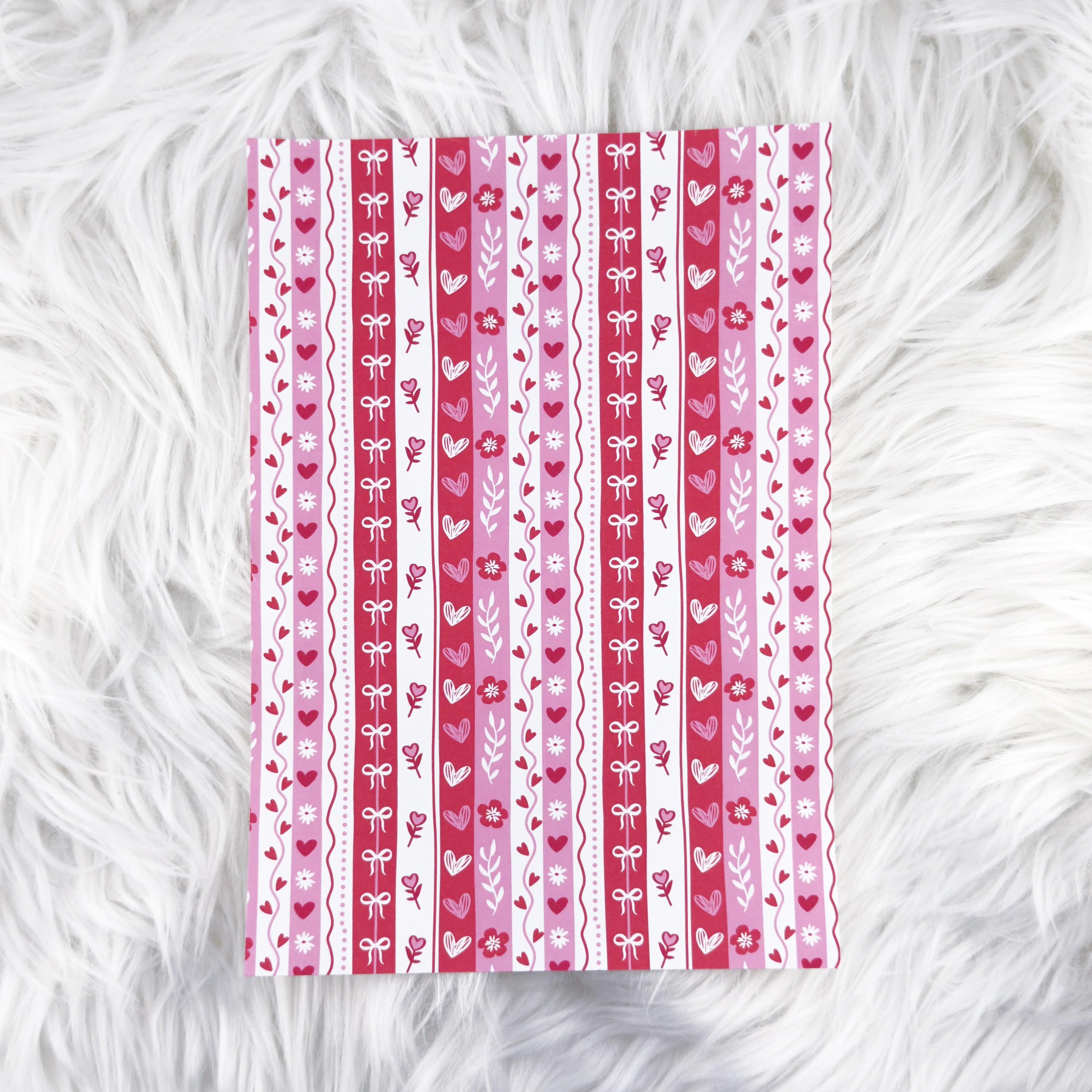 Valentine Stripes - A5 Matte Sticker Paper