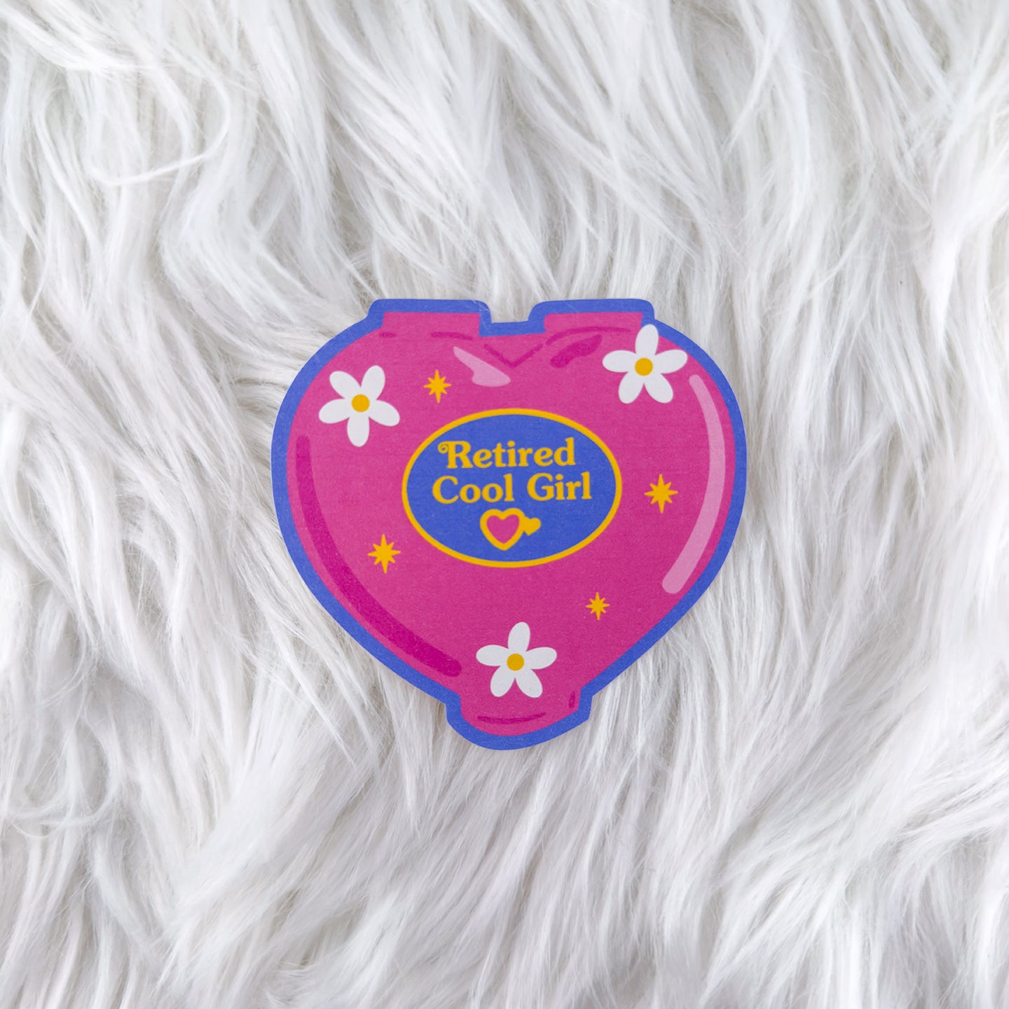 Retired Cool Girl // Large Matte Deco Sticker for Journals