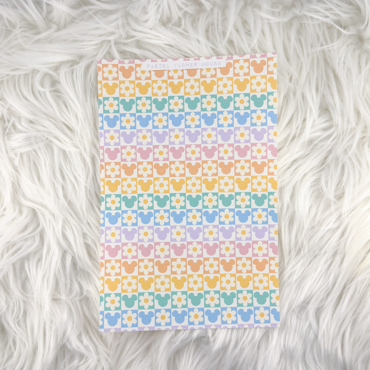 Pastel Flower Mouse - A5 Matte Sticker Paper