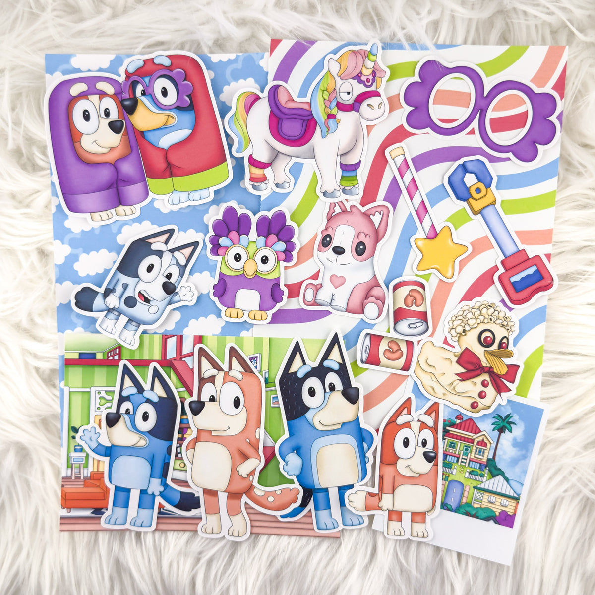 Bluey – Junk Journal Collage Kit // Matte Sticker Collection – Scribble ...
