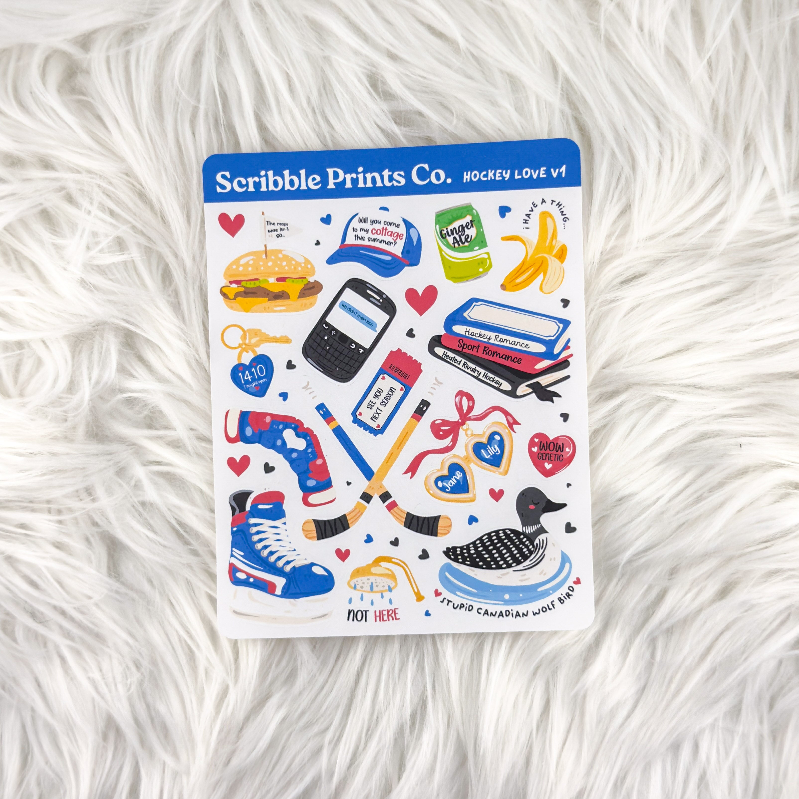 Hockey Love V1 – Deco // Matte Journal Stickers