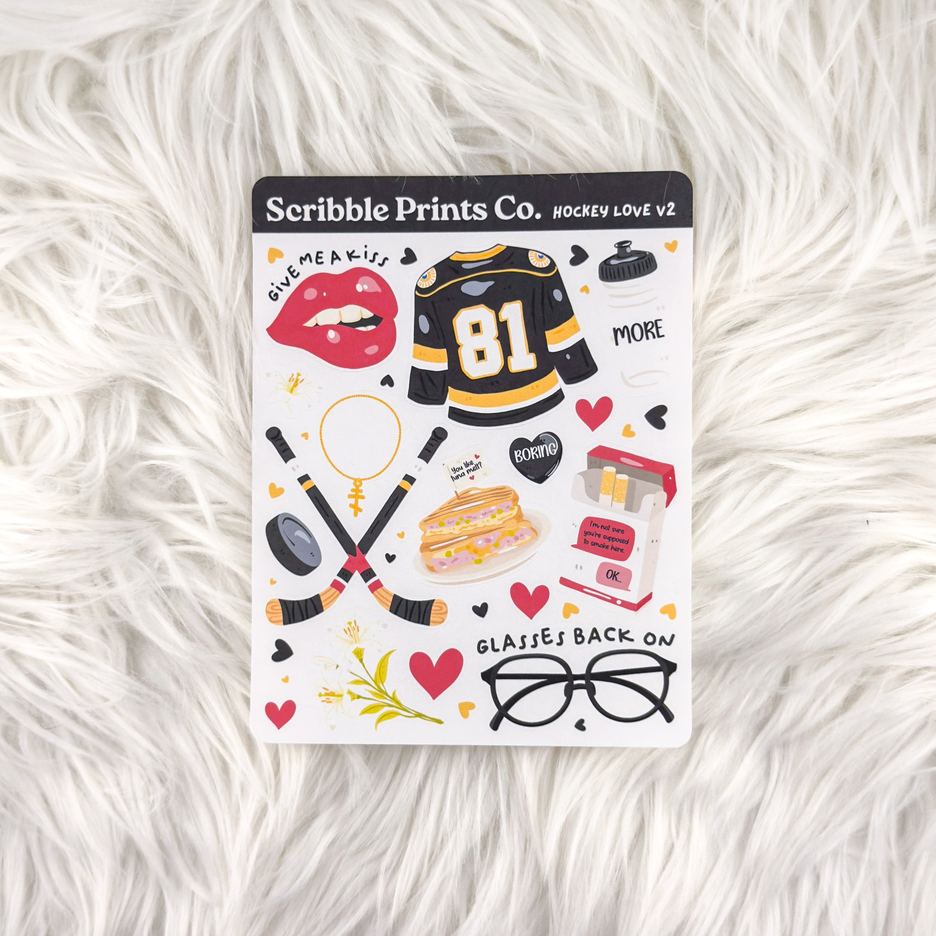 Hockey Love V2 – Deco // Matte Journal Stickers