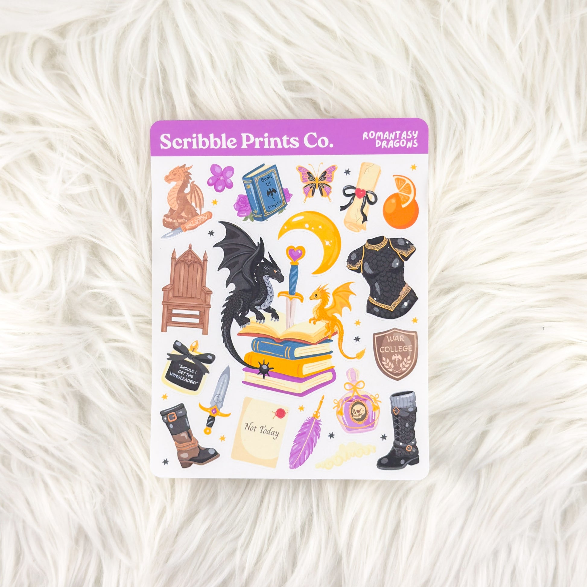 Romantasy Dragons – Deco // Matte Journal Stickers