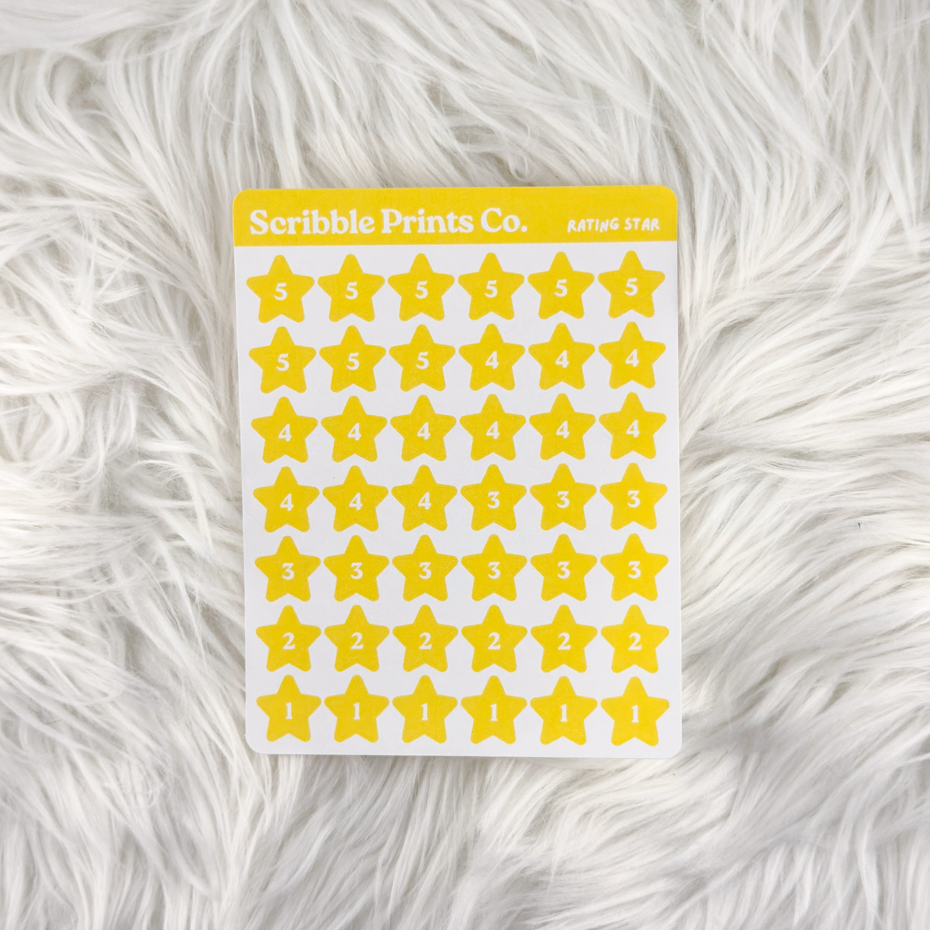 Rating Star - Yellow // Matte Reading Journal Stickers