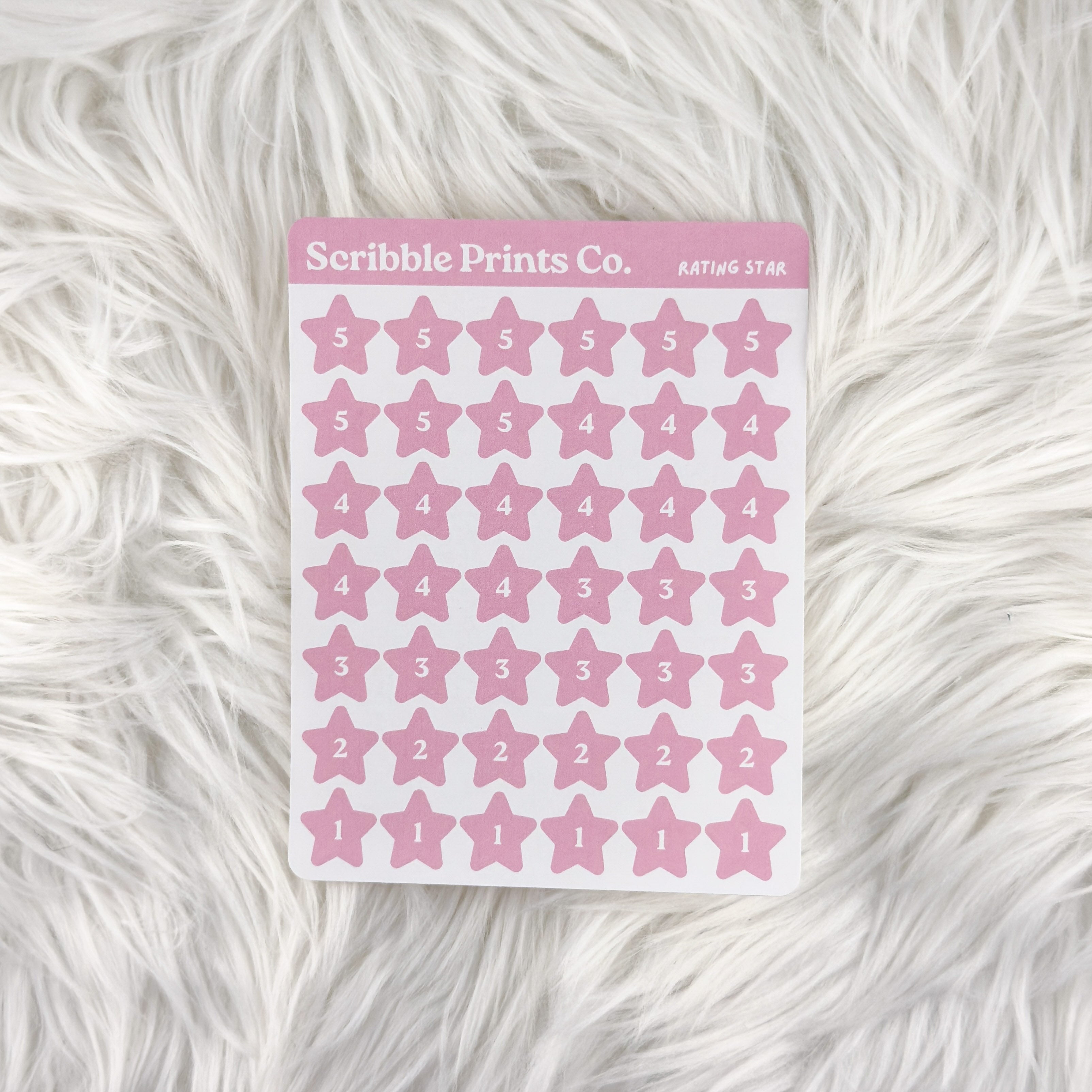 Rating Star - Pink // Matte Reading Journal Stickers
