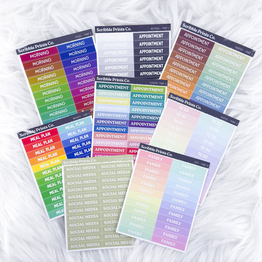 Custom Color Header Planner Stickers