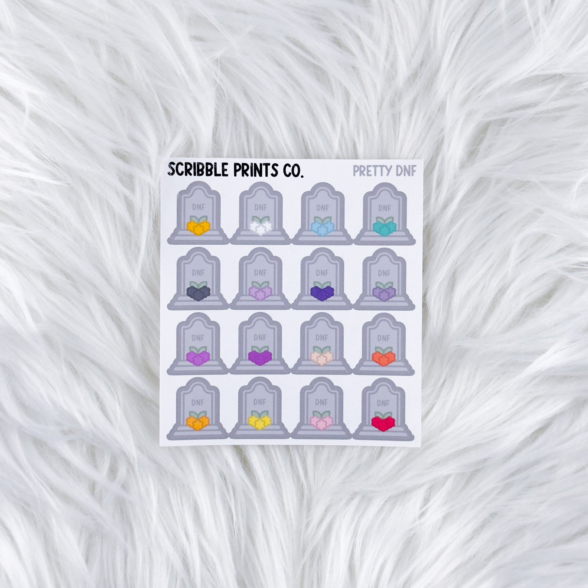 Pretty DNF Gravestone // Matte Reading Journal Stickers