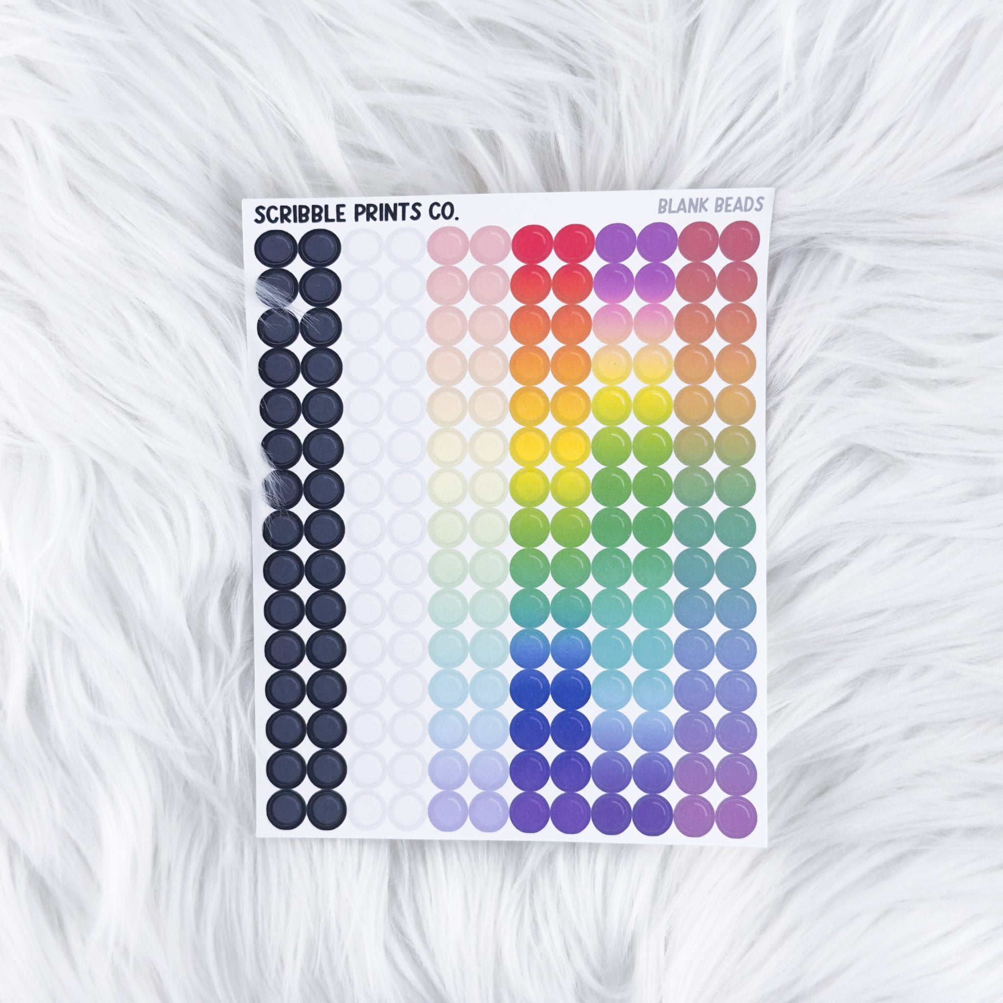 Letter Beads // Matte Reading Journal StickersBlank