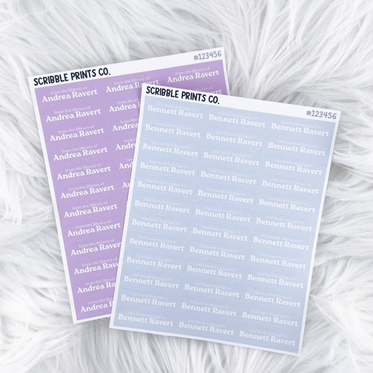 Custom Color Book Name Plate // Matte Stickers