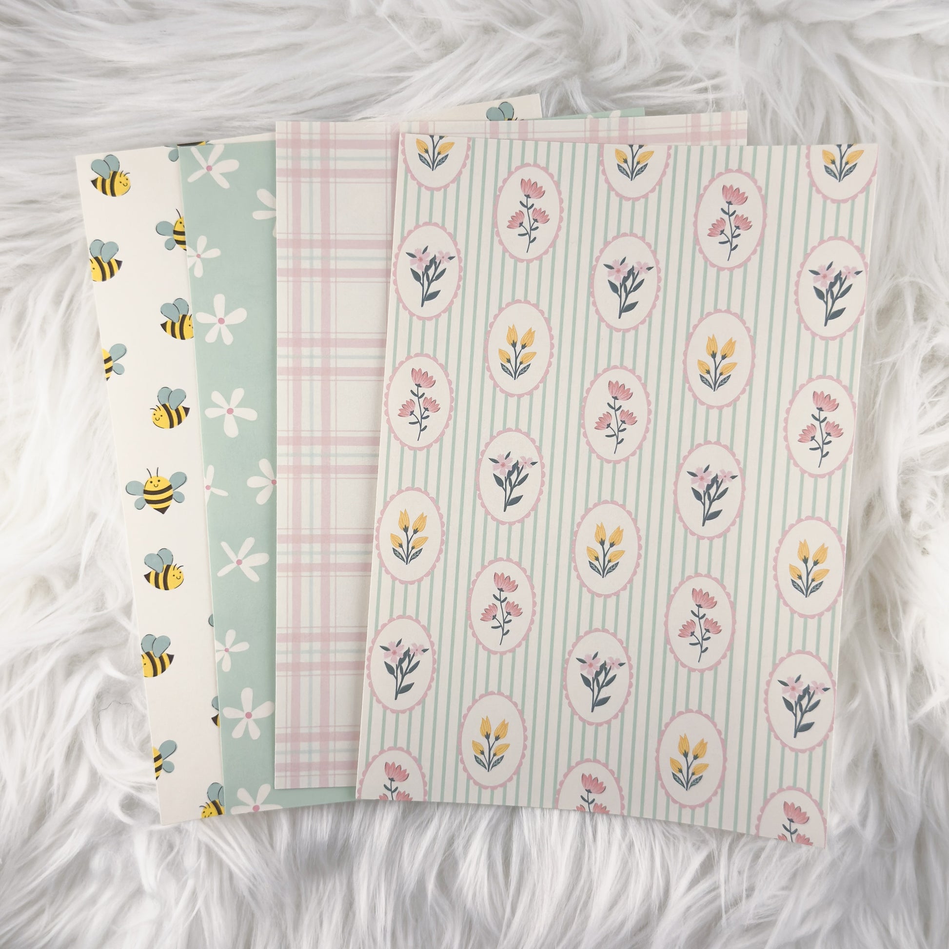 Springtime Whimsy - A5 Matte Sticker Paper (Set of 4)