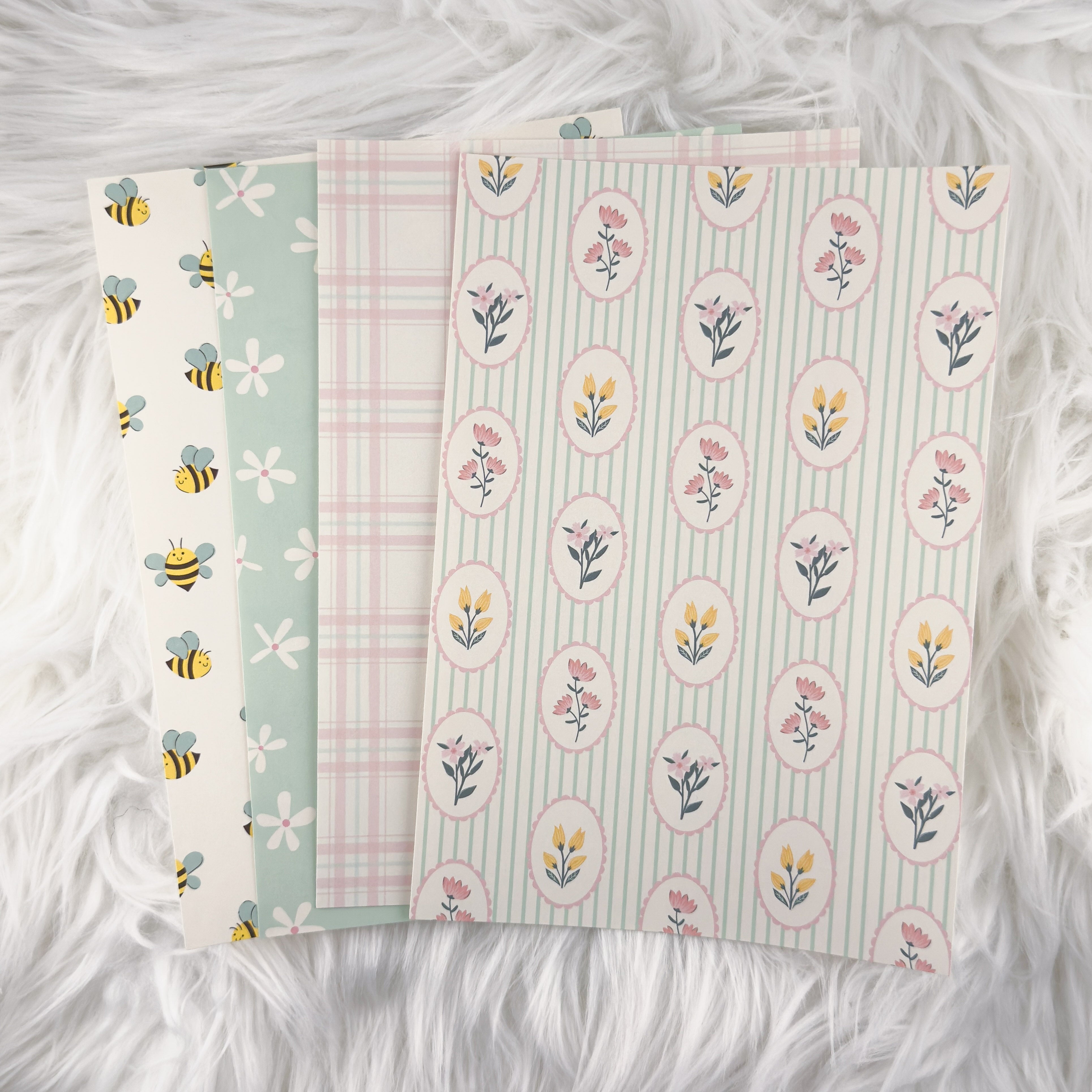 Springtime Whimsy - A5 Matte Sticker Paper (Set of 4)