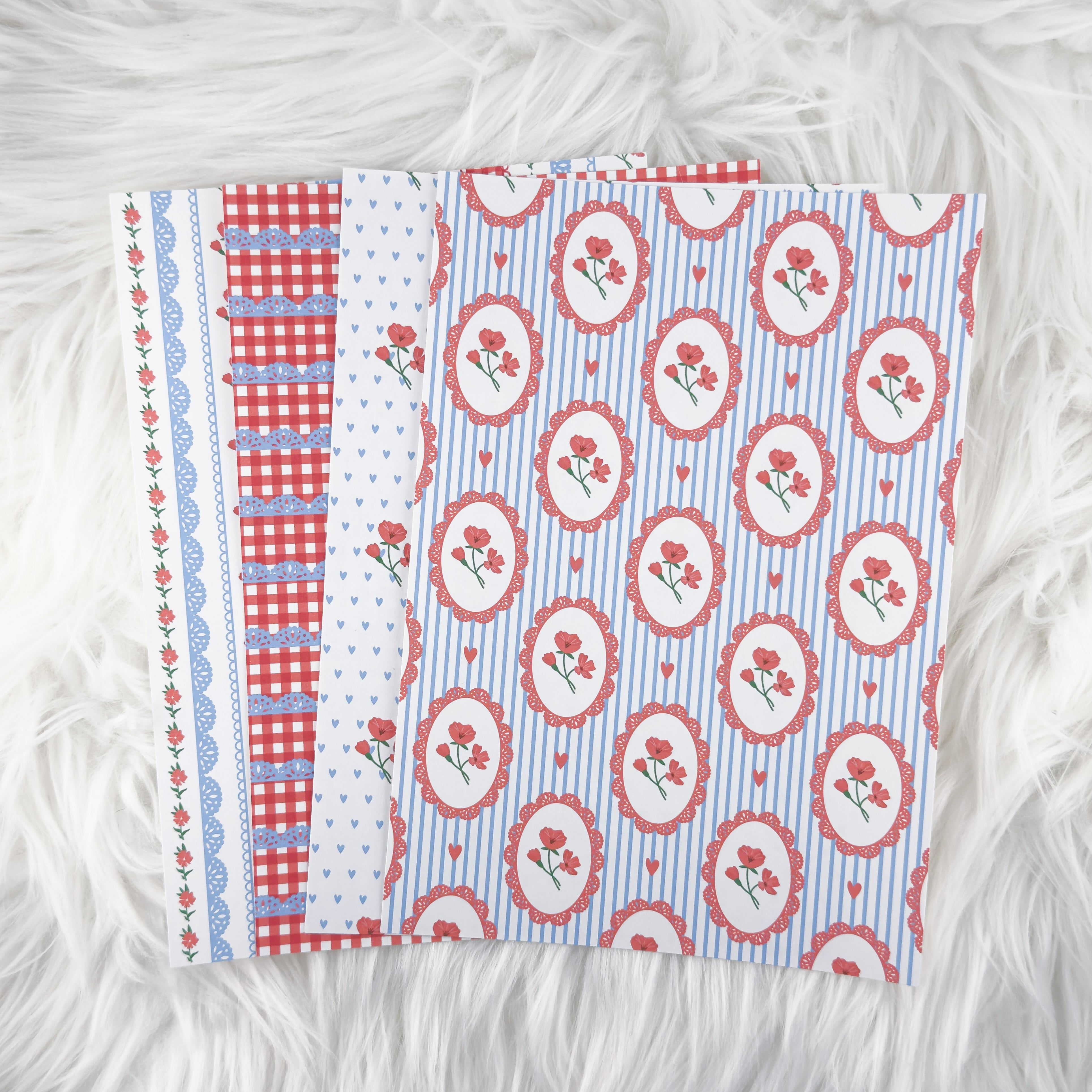 Heirloom Hearts - A5 Matte Sticker Paper (Set of 4)