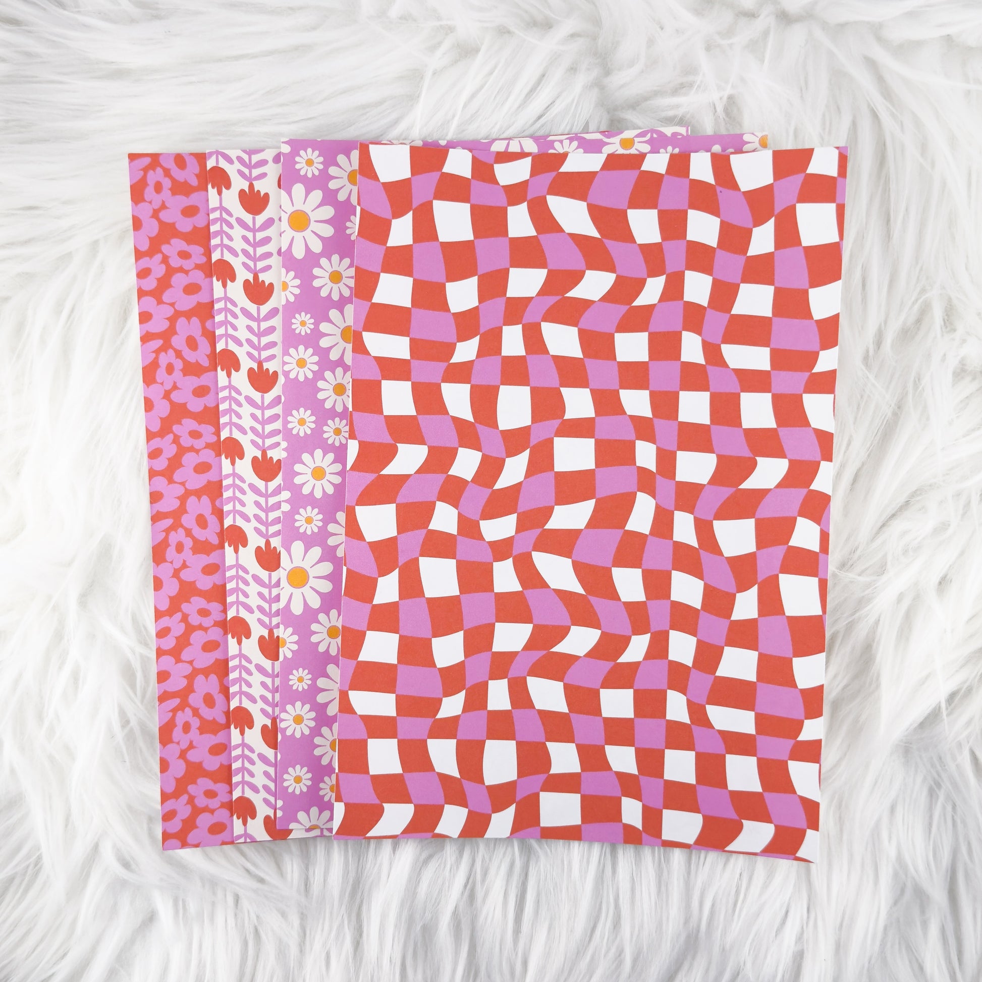 Groove & Bloom – Journal Backgrounds Set // 4 Matte Sticker Papers