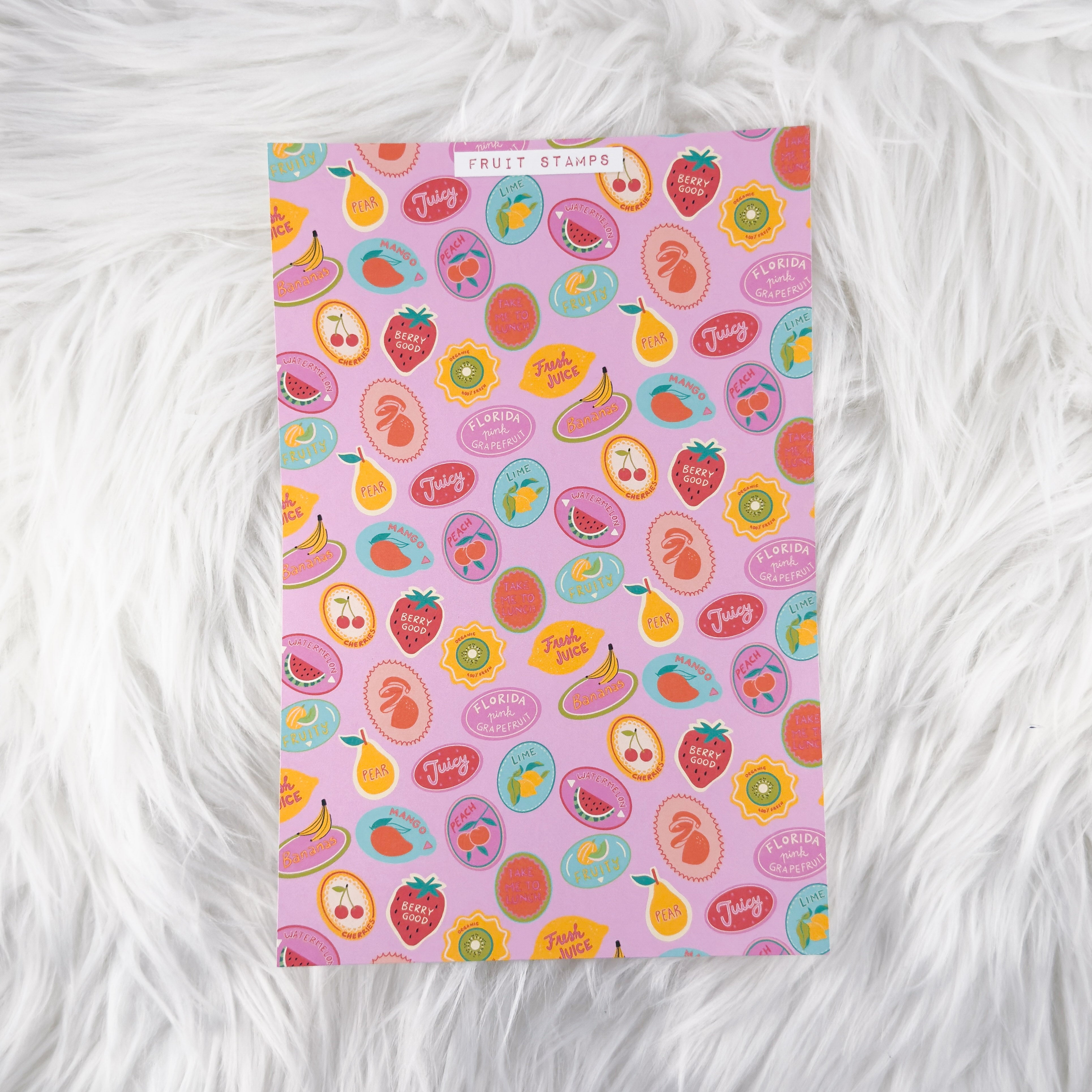 Fruit Stamps - A5 Matte Sticker Paper