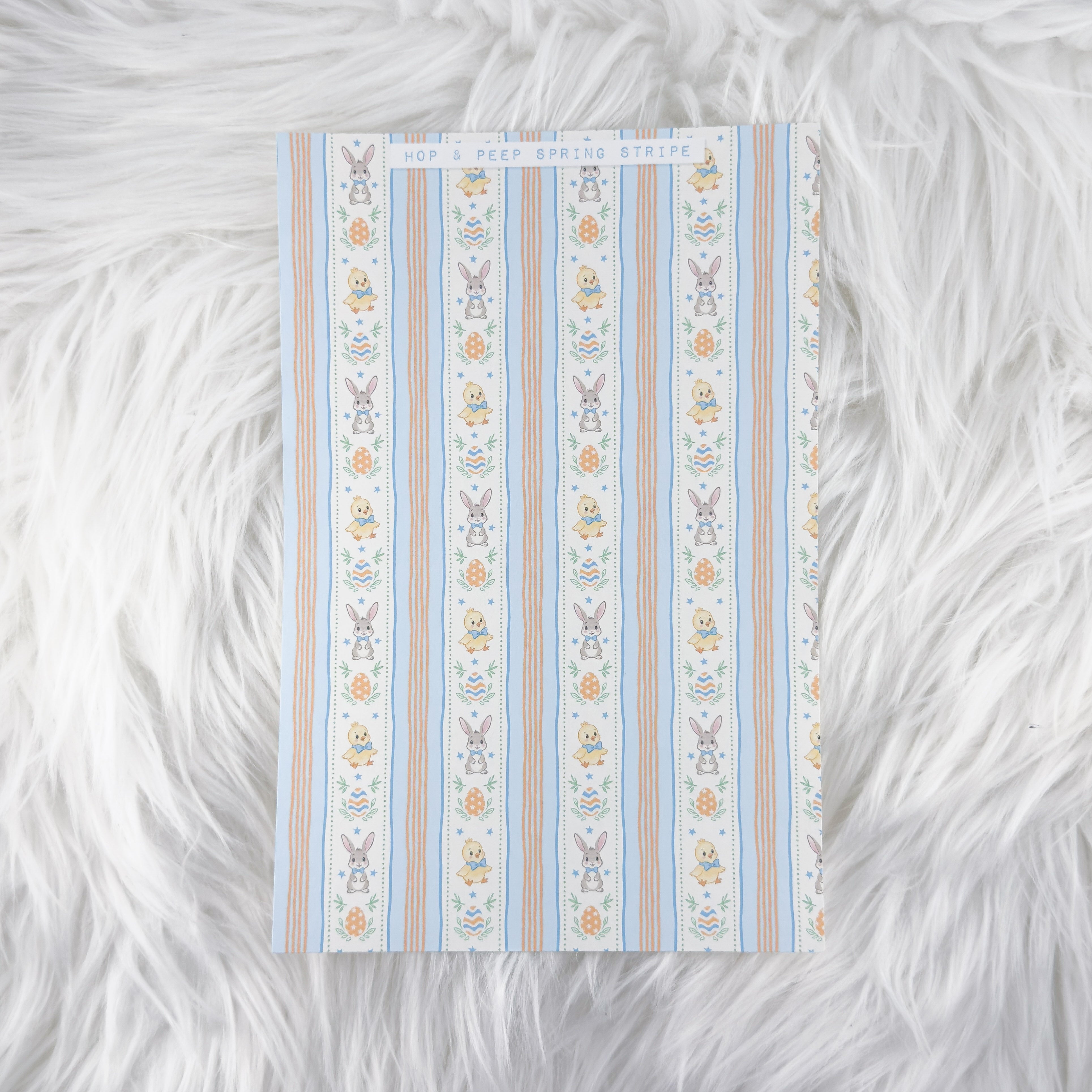 Hop & Peep Spring Stripe - A5 Matte Sticker Paper