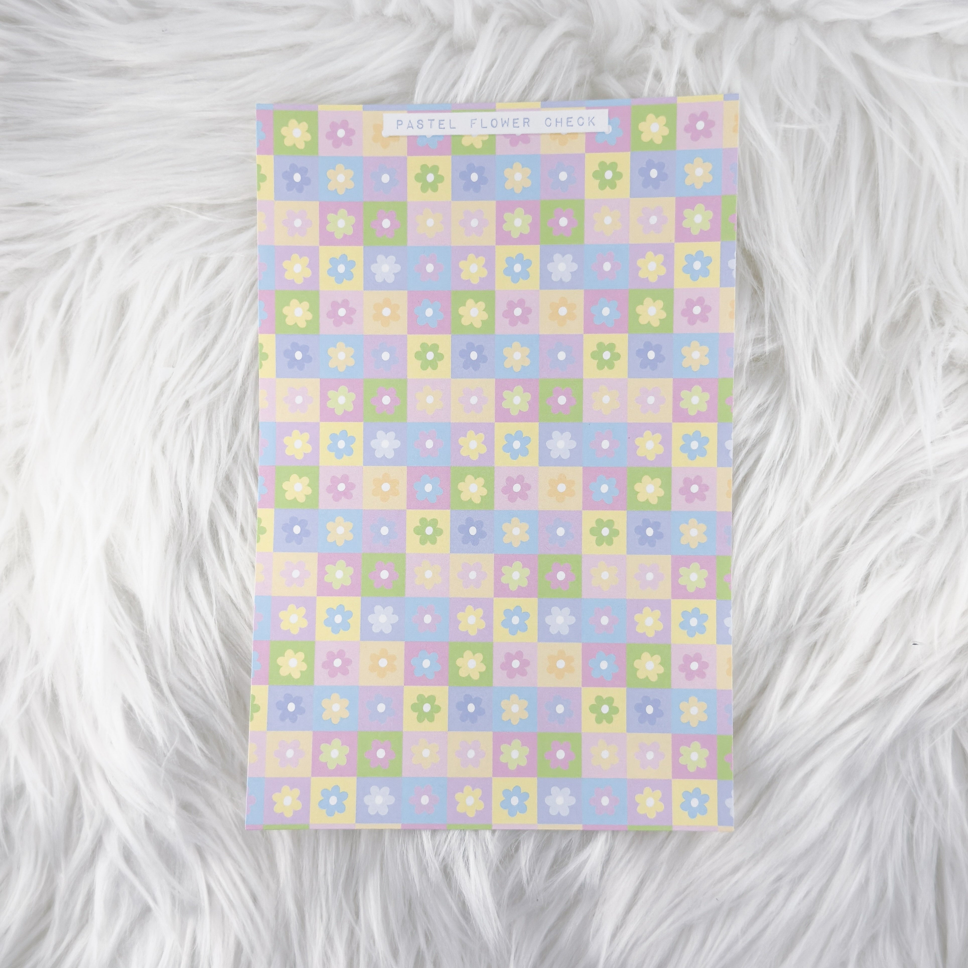 Pastel Flower Check - A5 Matte Sticker Paper