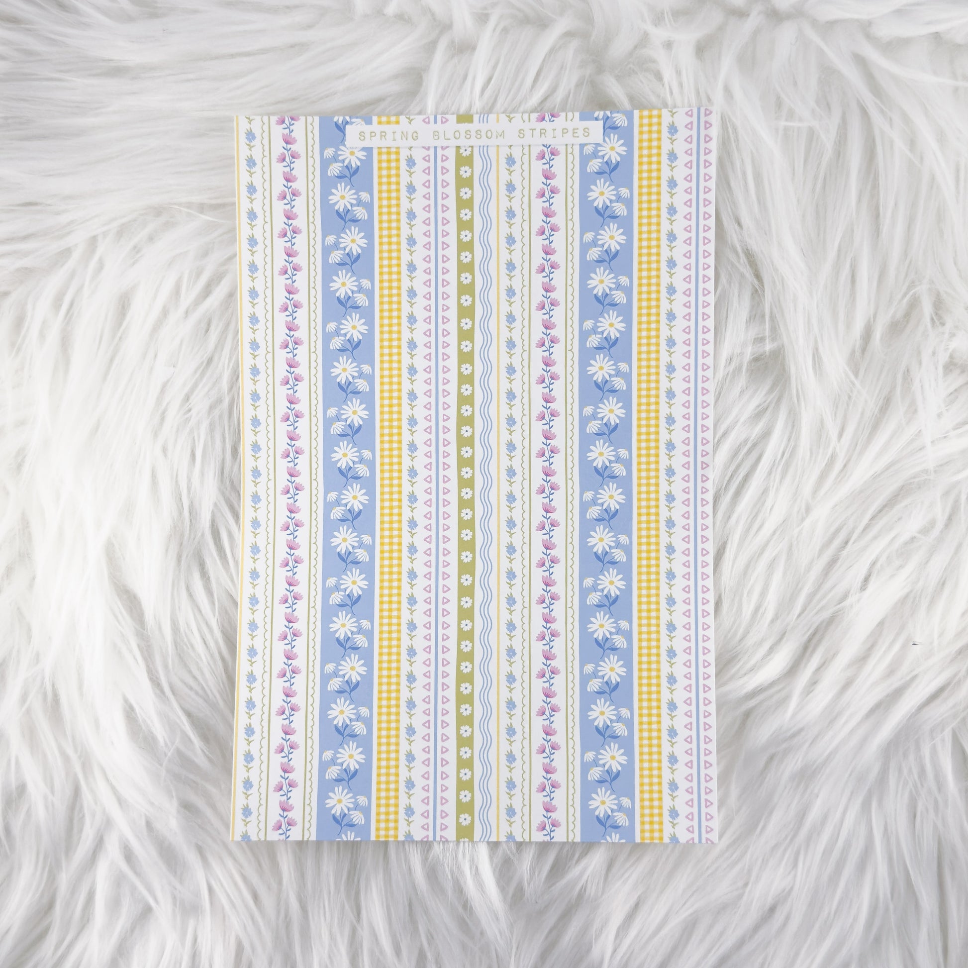 Spring Blossom Stripes - A5 Matte Sticker Paper