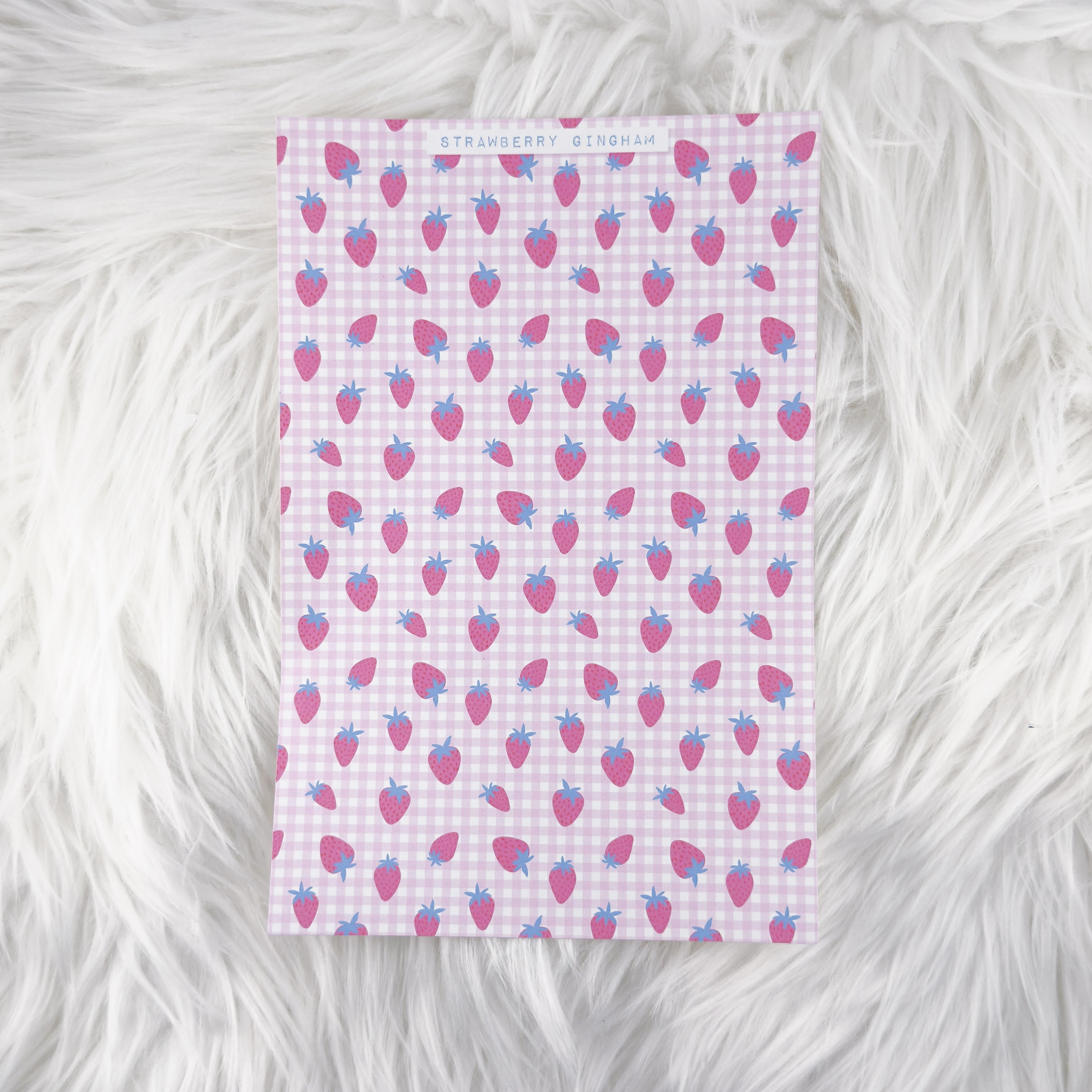 Strawberry Gingham - A5 Matte Sticker Paper