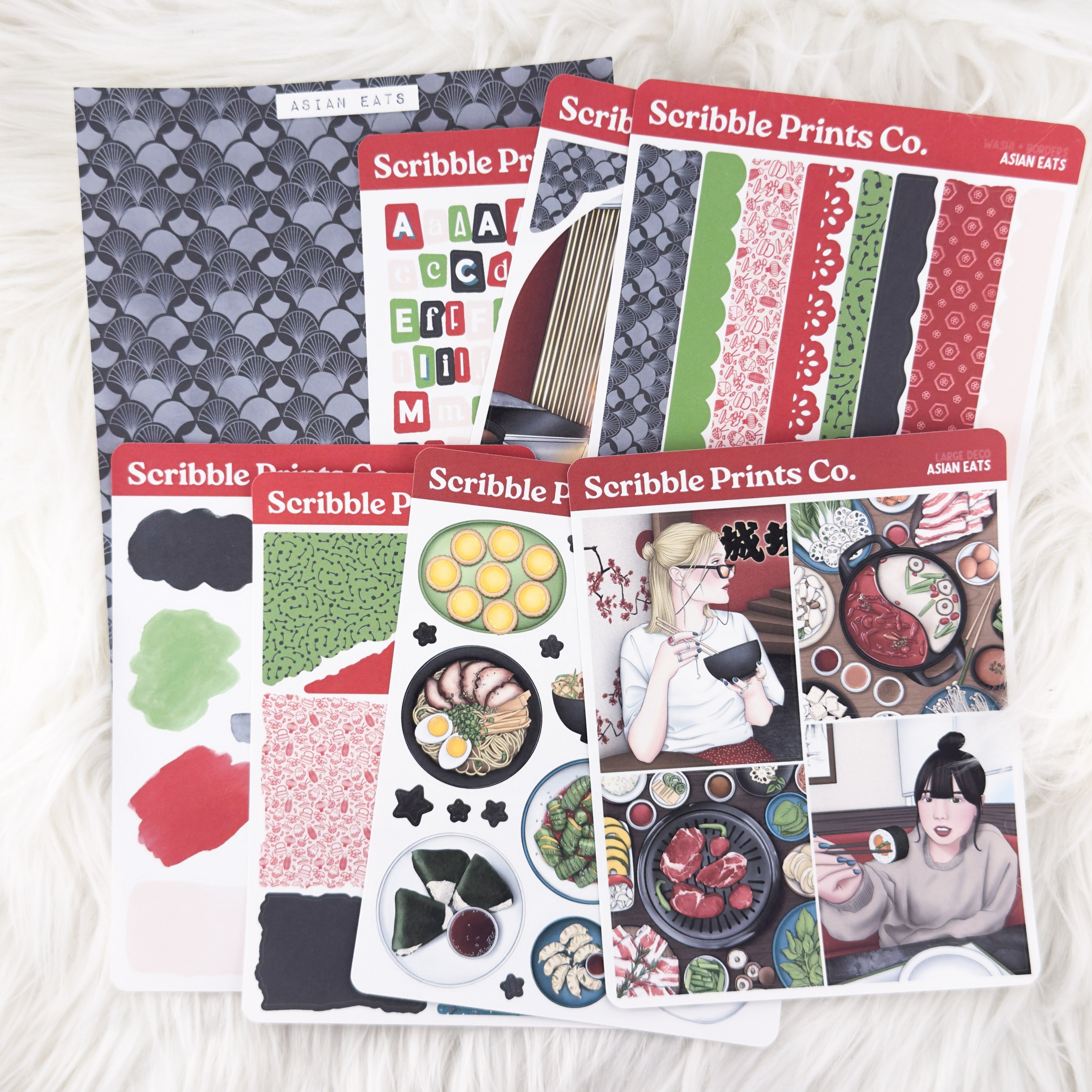 Asian Eats Journal Sticker Collection | Matte Removable Reading & Planner Stickers