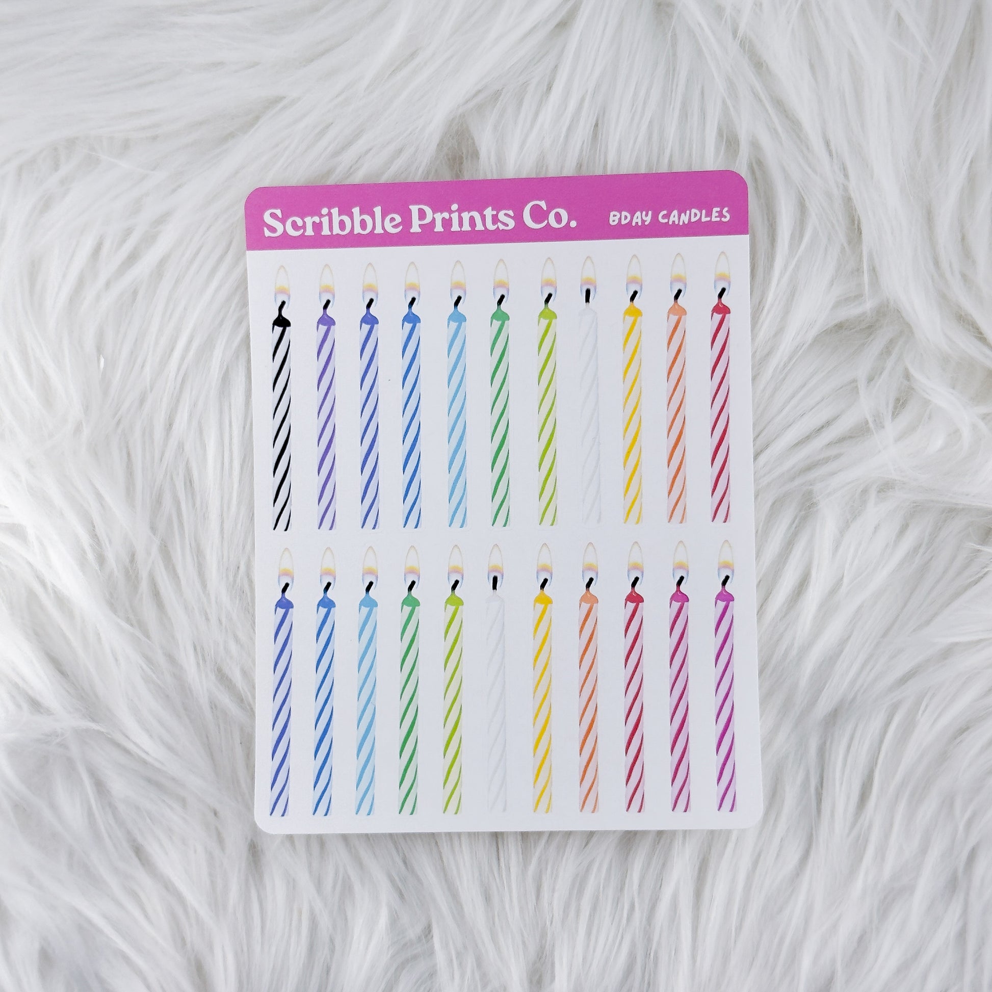 Bday Candles – Deco // Matte Journal Stickers