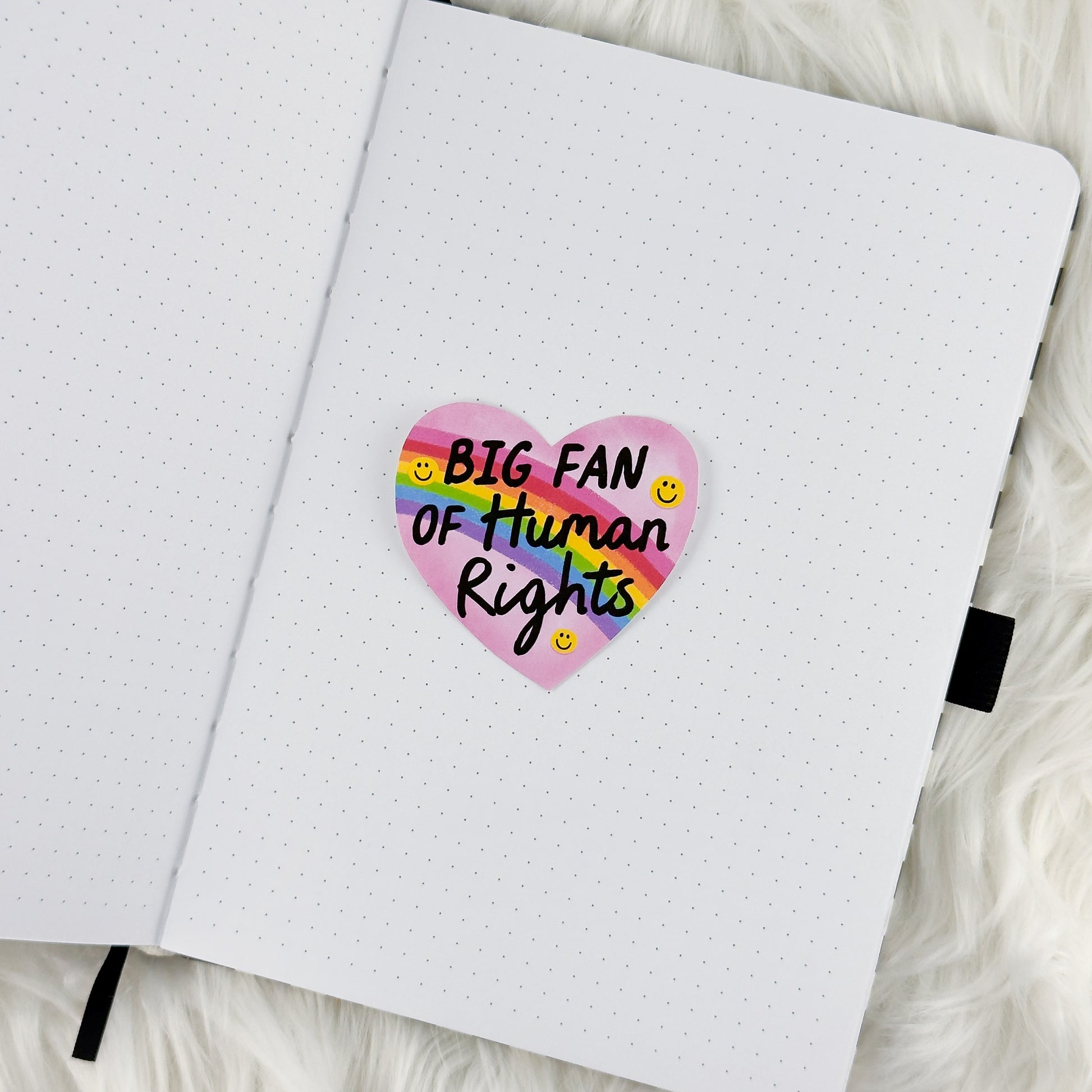 Human Rights Heart // Large Matte Deco Sticker for Journals
