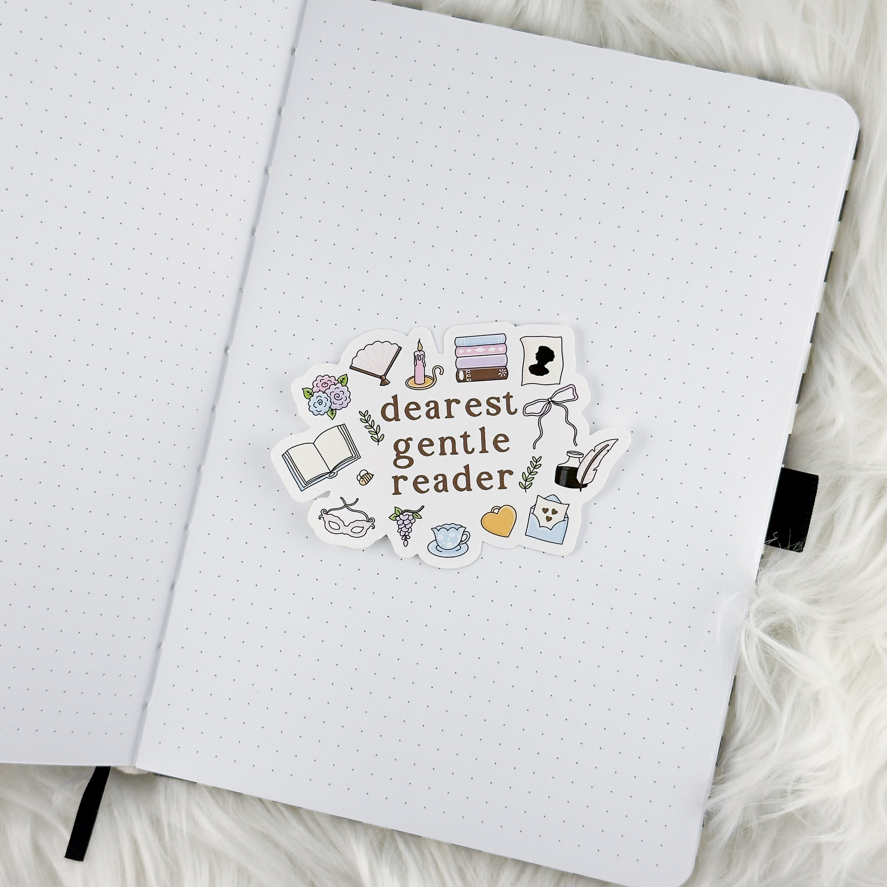 Dearest Gentle Reader // Large Matte Deco Sticker for Journals