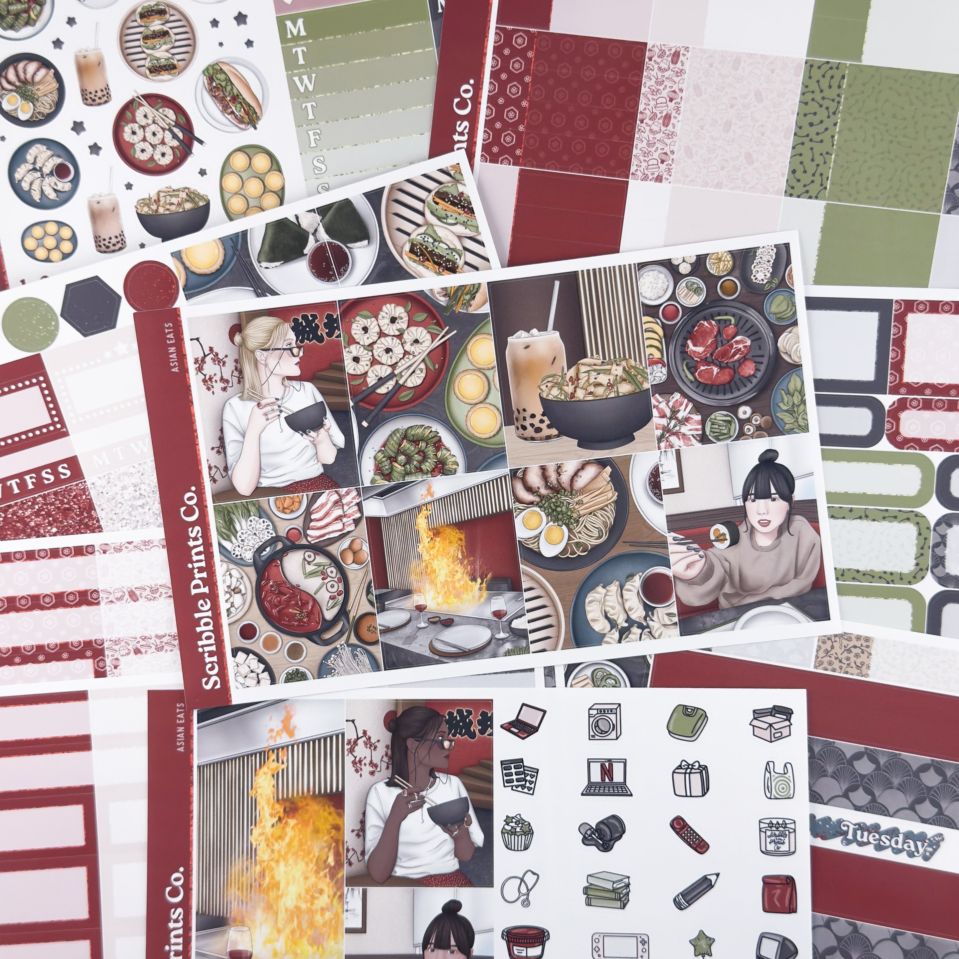Asian Eats – Glossy Weekly Planner Kit