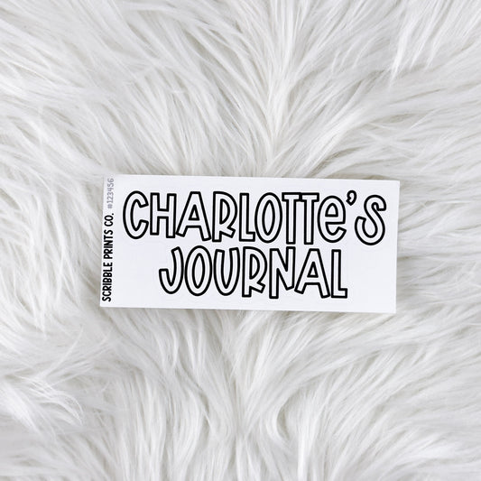 Custom Bubbly Name // Large Matte Deco Sticker for Journals