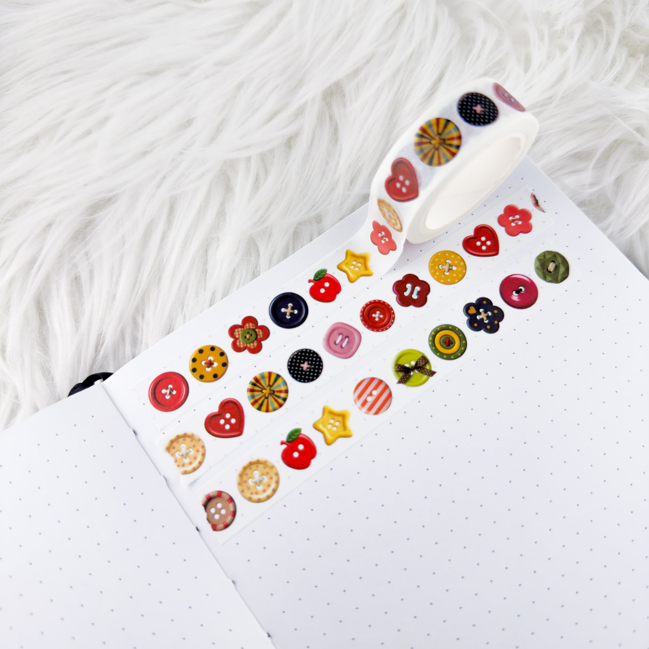 Vintage Buttons - 15mm Decorative Washi Tape