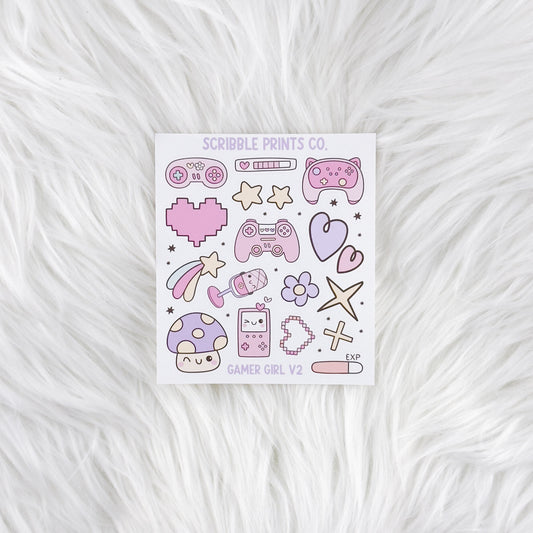 Gamer Girl V2 - Deco // Matte Journal Stickers