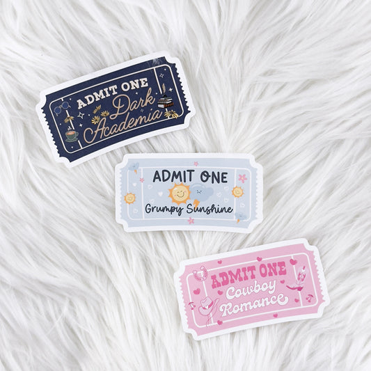 Bookish Tickets // Large Matte Deco Sticker for Journals