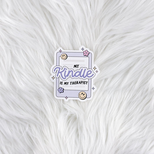 My Kindle Is My Therapist // Large Matte Deco Sticker for Journals