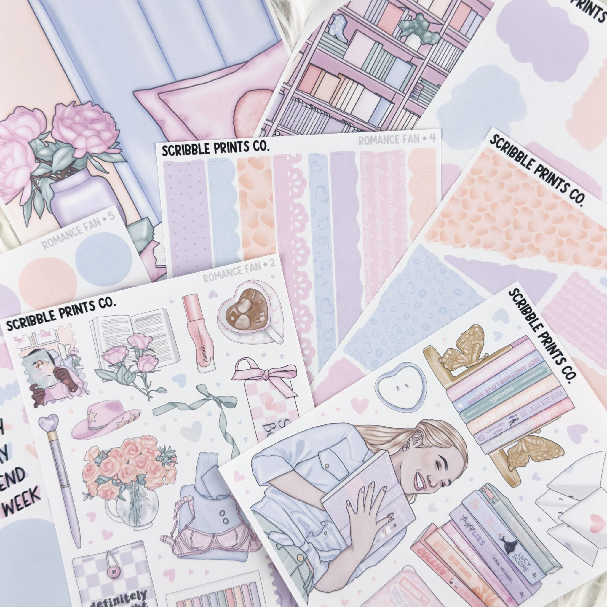 Romance Fan // Matte Journal Sticker Collection