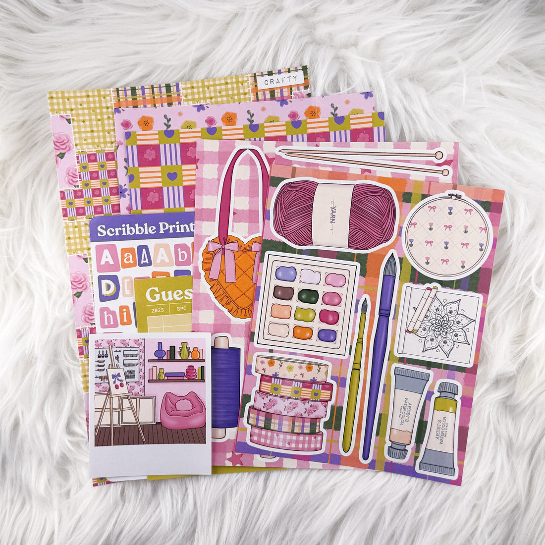 Crafty – Junk Journal Collage Kit // Matte Sticker Collection