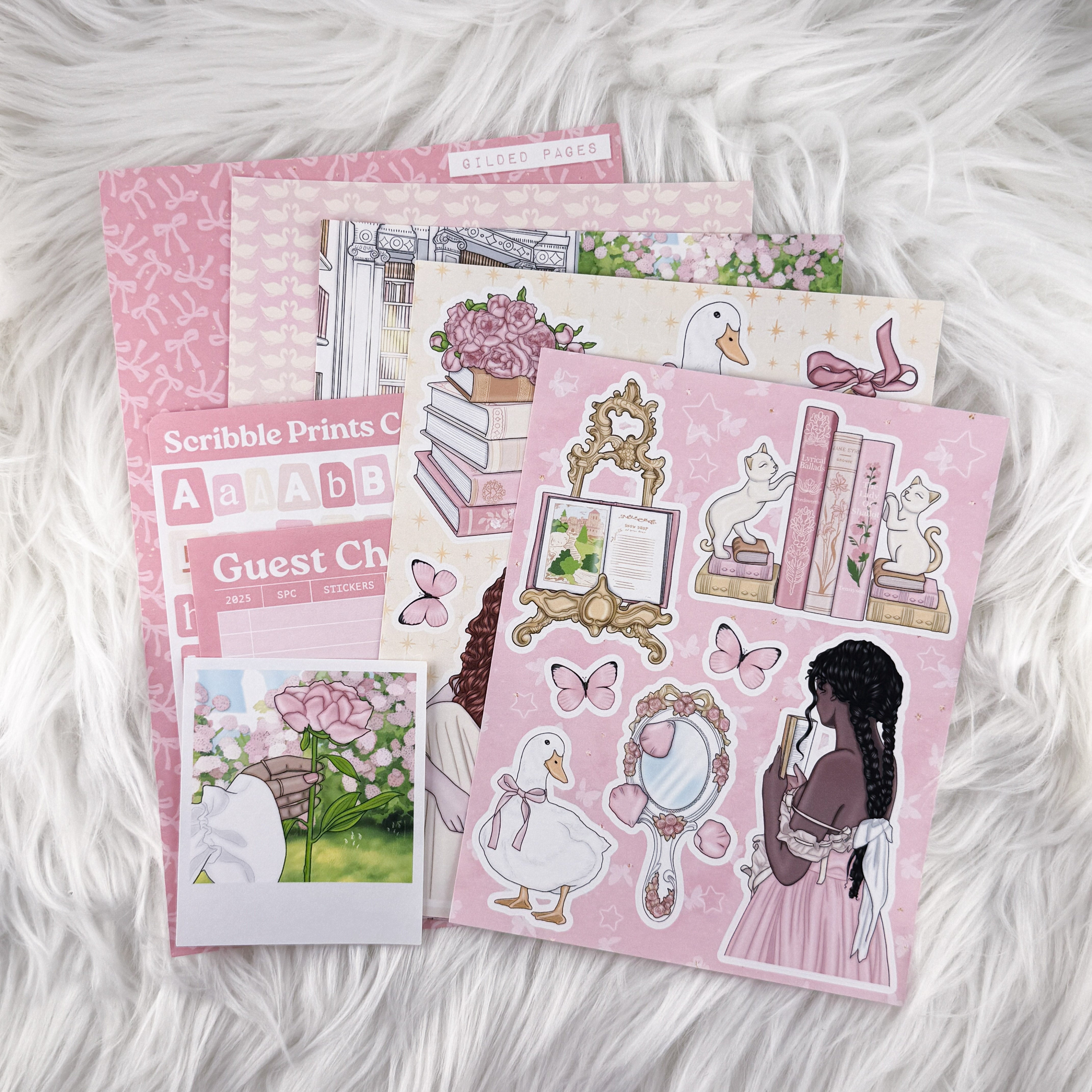 Gilded Pages – Junk Journal Collage Kit // Matte Sticker Collection