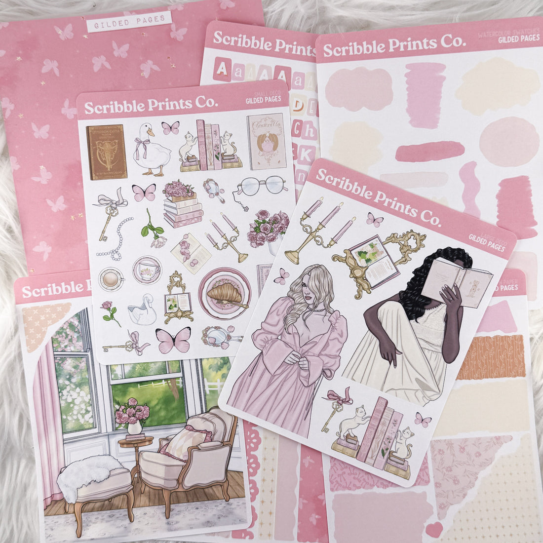 Gilded Pages Journal Sticker Collection | Matte Removable Reading & Planner Stickers