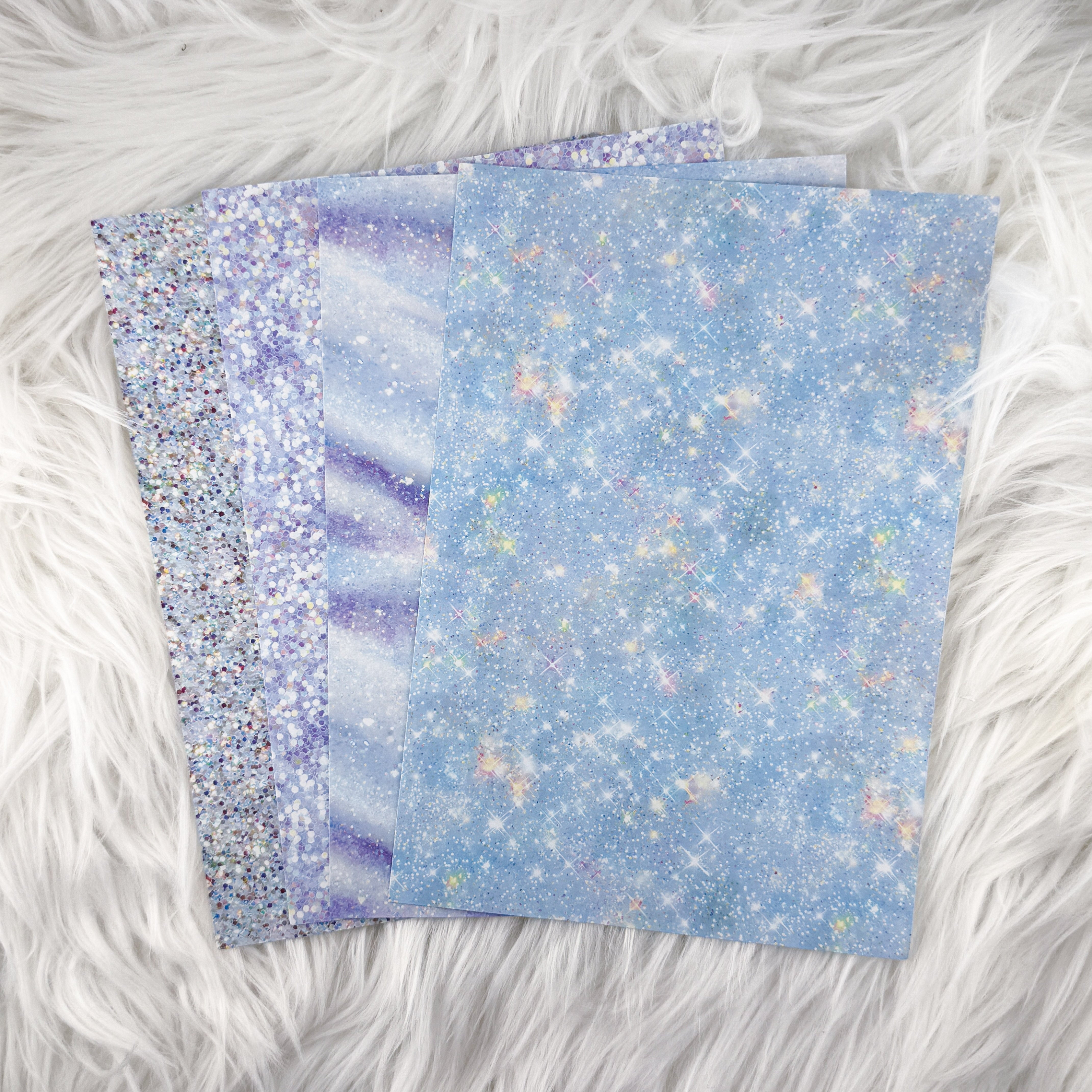 White Glitter - A5 Matte Sticker Paper (Set of 4)