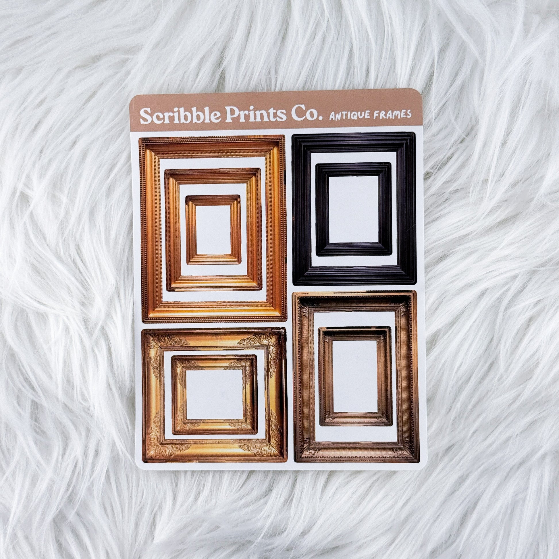 Antique Frames – Deco // Matte Journal Stickers