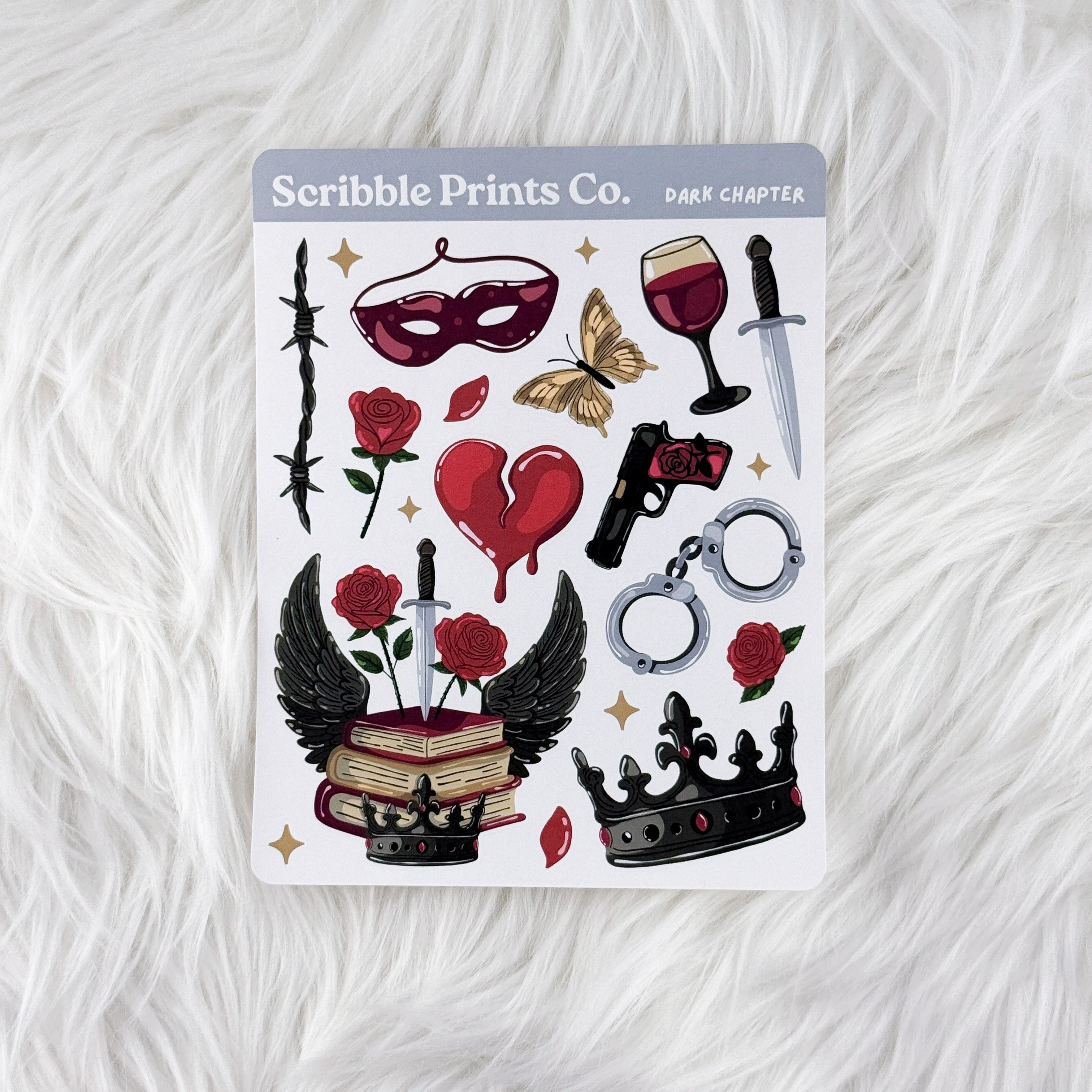 Dark Chapter – Deco // Matte Journal Stickers