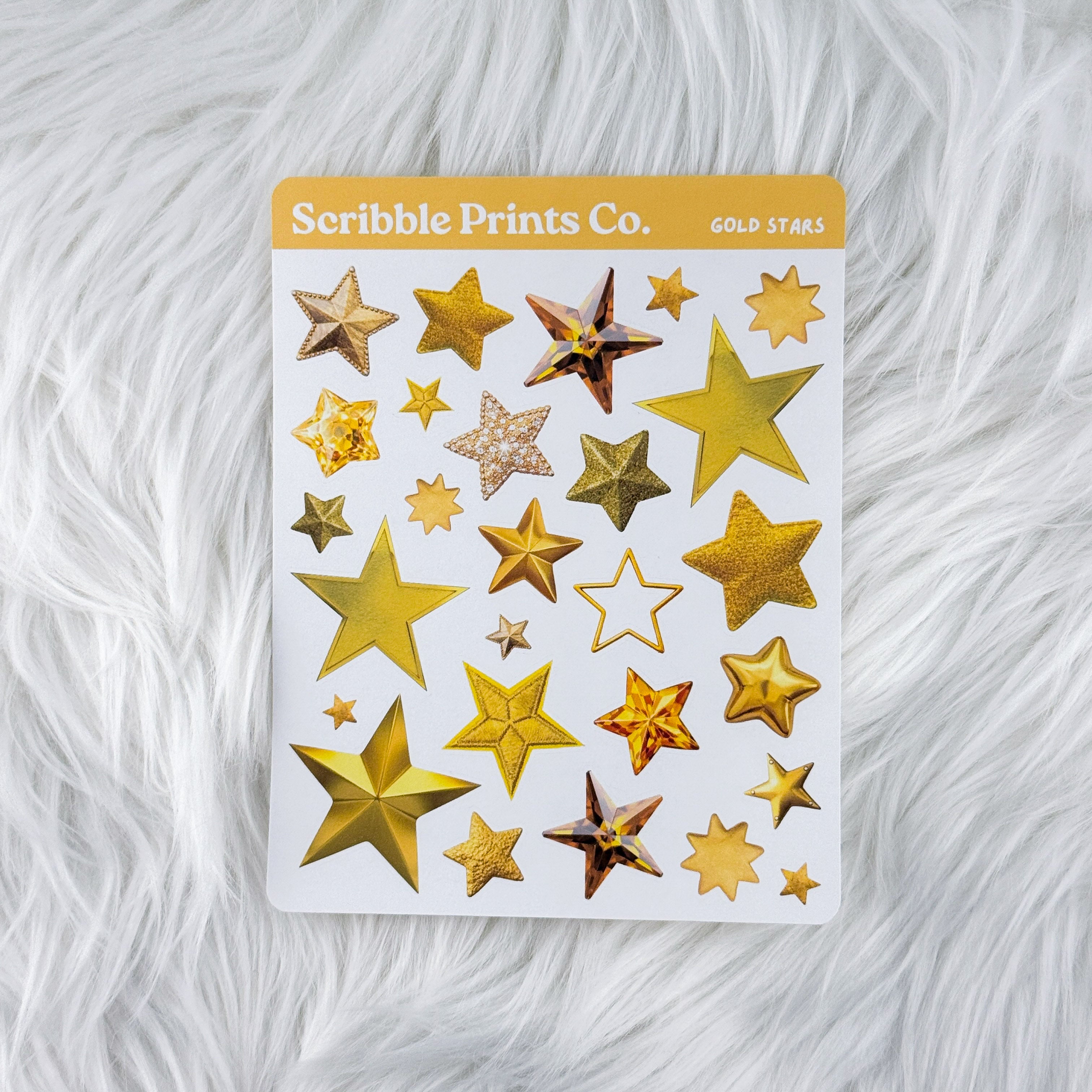 Gold Stars – Deco // Matte Journal Stickers