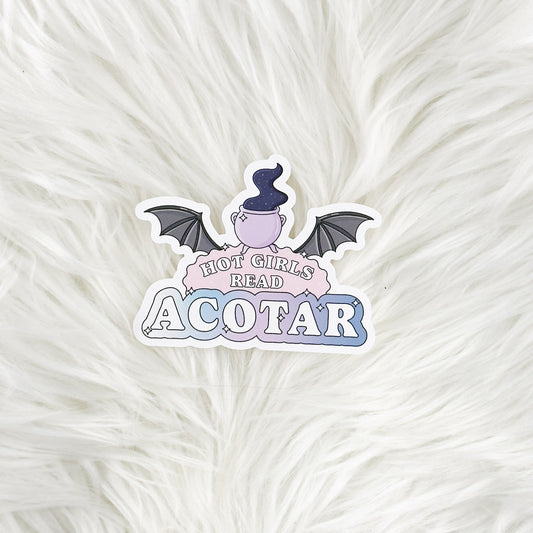 Hot Girls Read ACOTAR // Large Matte Deco Sticker for Journals