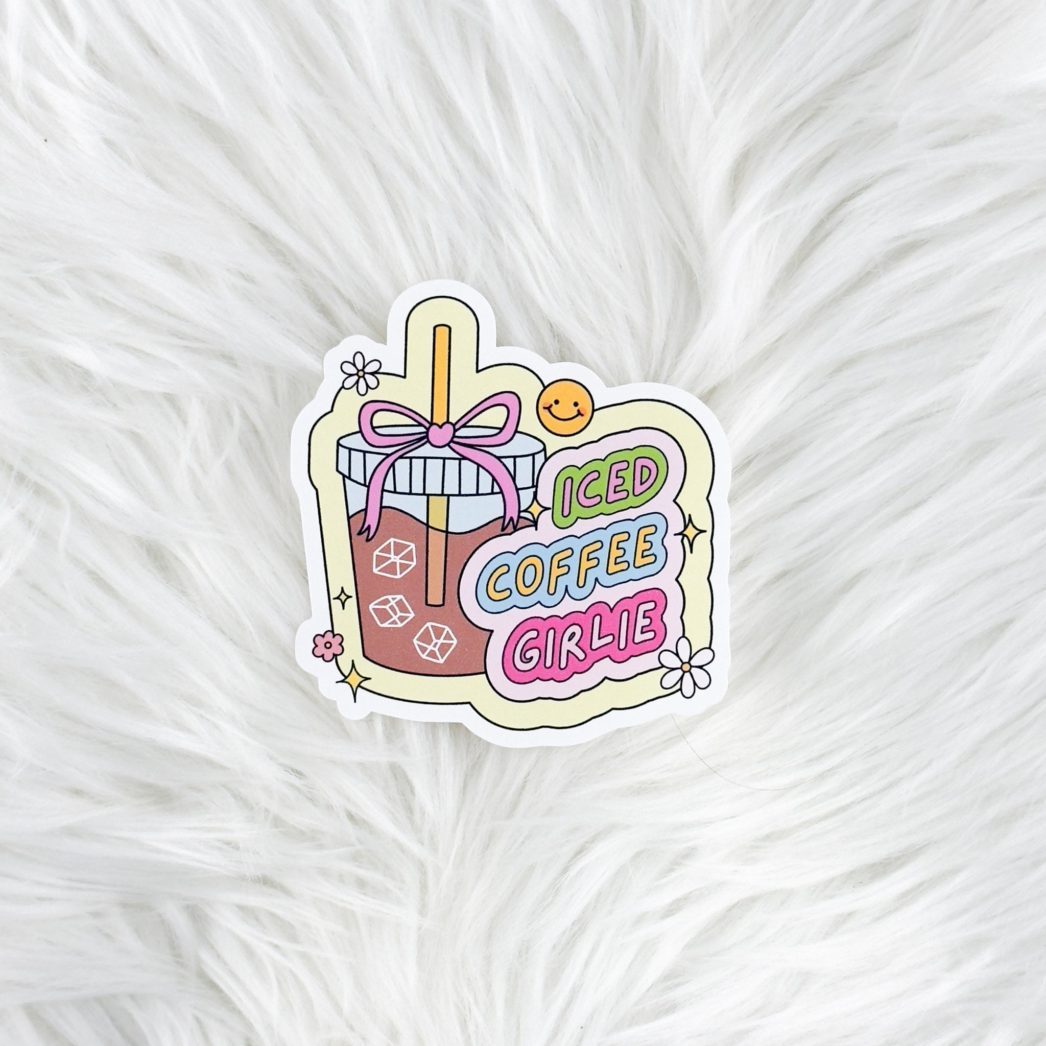 Iced Coffee Girlie // Large Matte Deco Sticker for Journals