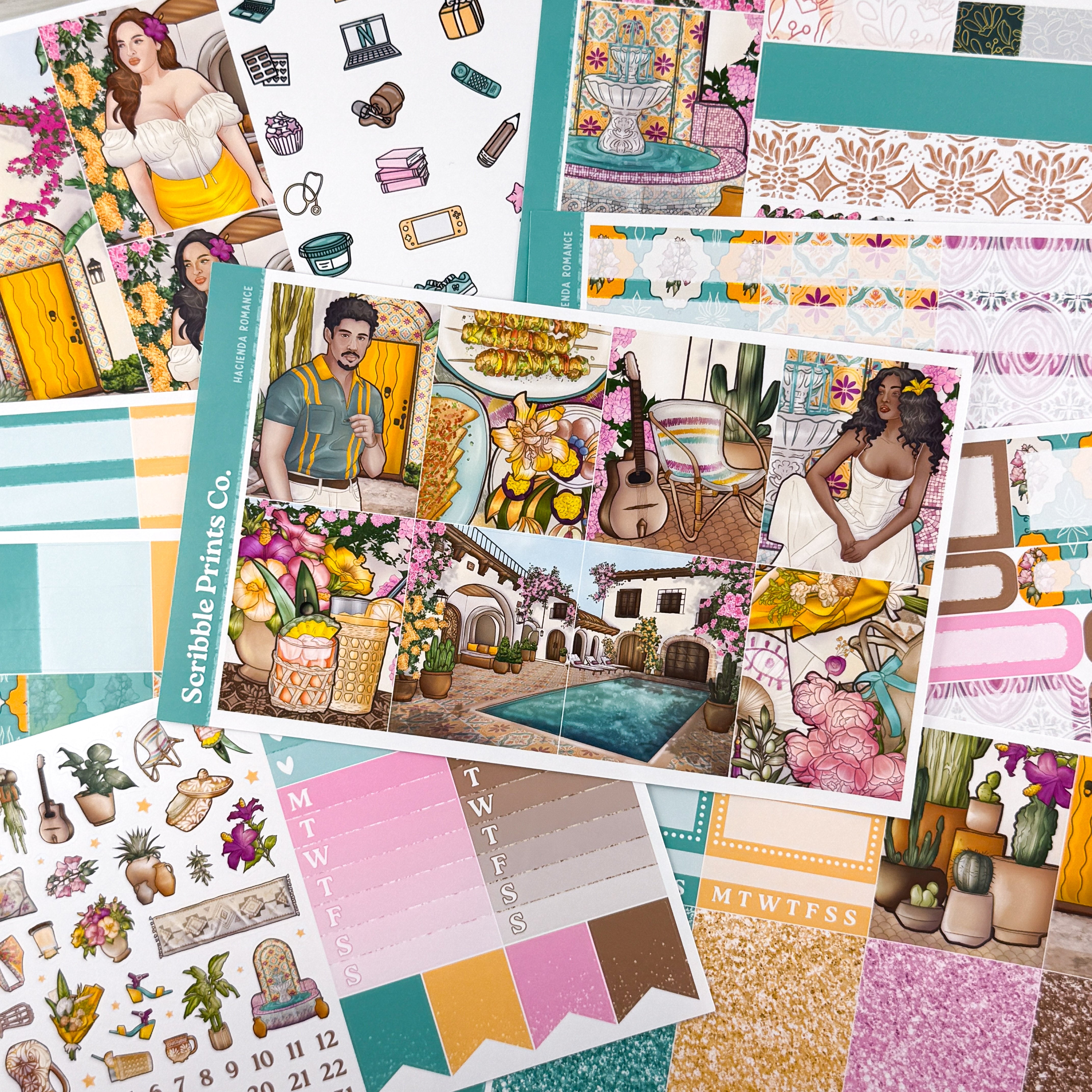 Hacienda Romance – Glossy Weekly Planner Kit