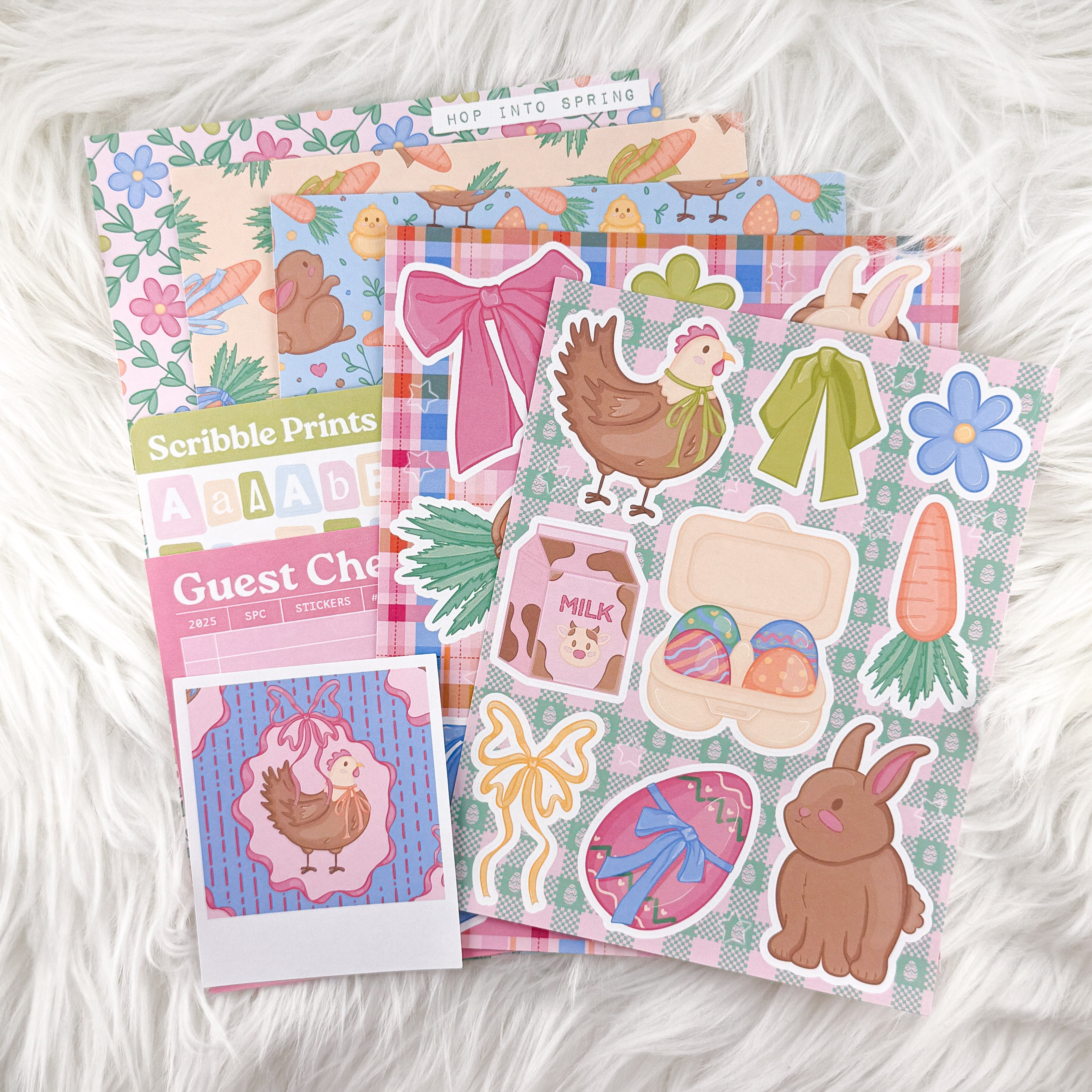 Hop Into Spring – Junk Journal Collage Kit // Matte Sticker Collection