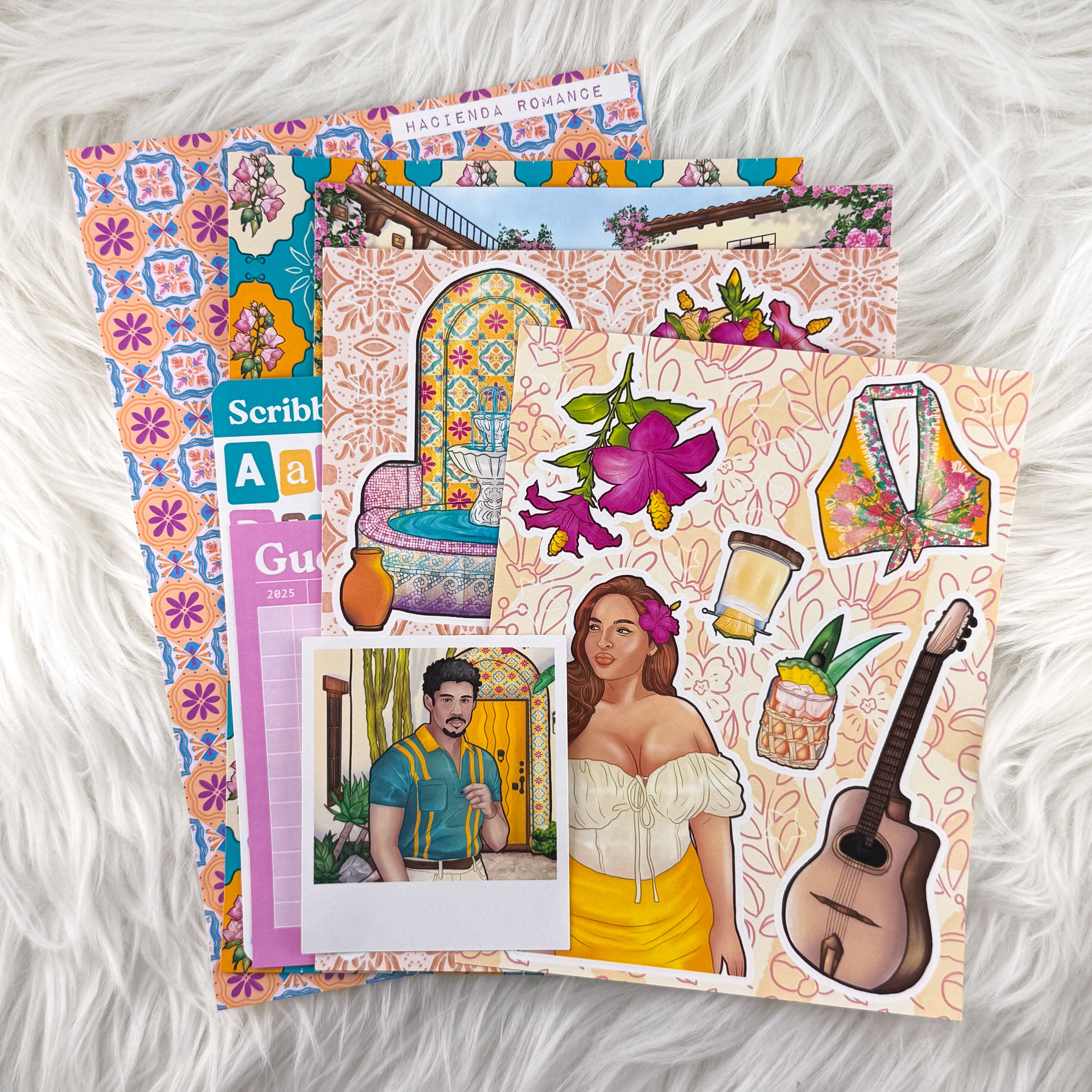 Hacienda Romance – Junk Journal Collage Kit // Matte Sticker Collection