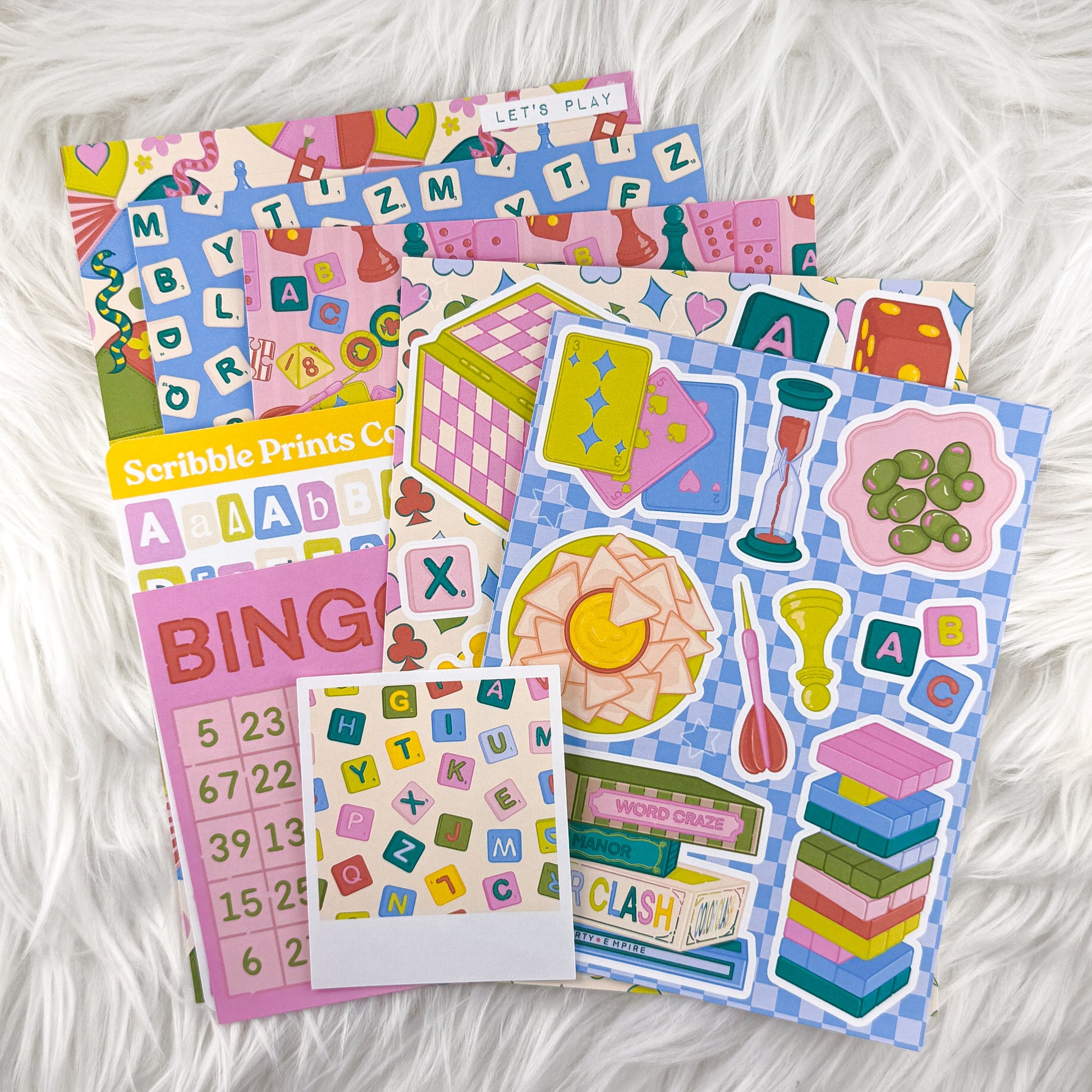 Let's Play – Junk Journal Collage Kit // Matte Sticker Collection