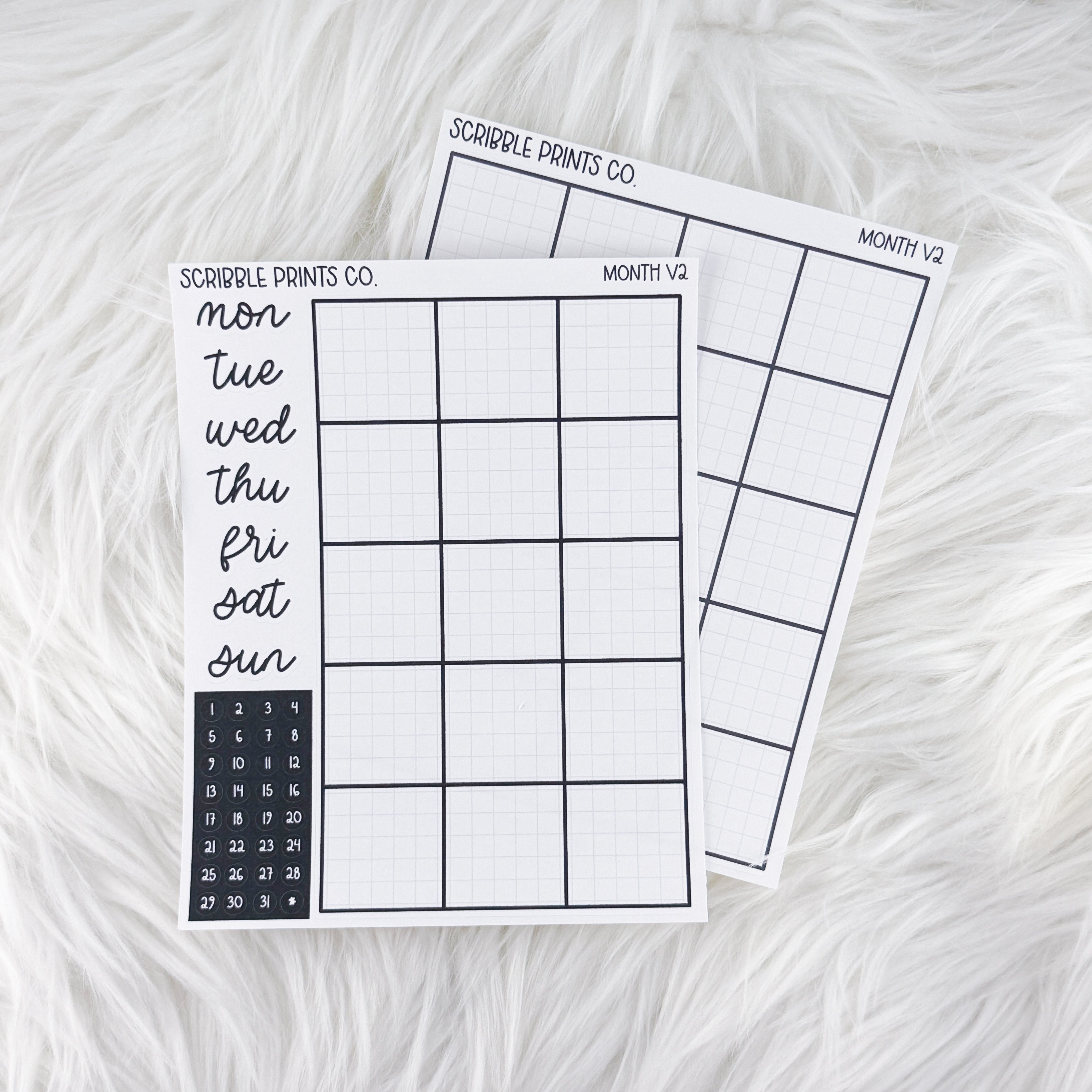 Monthly V2 // Matte Journal Stickers