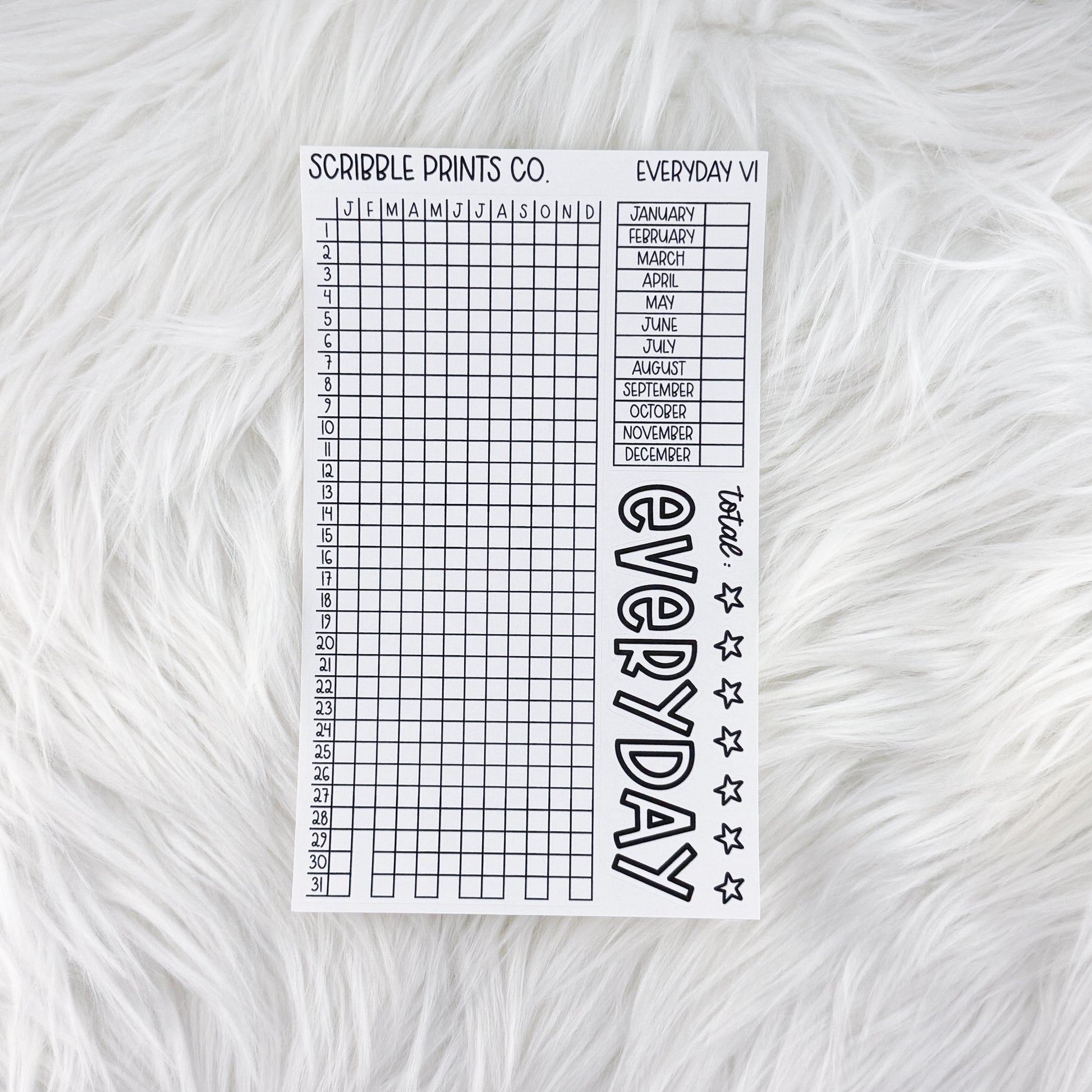 Everyday V1 // Matte Reading Journal Stickers