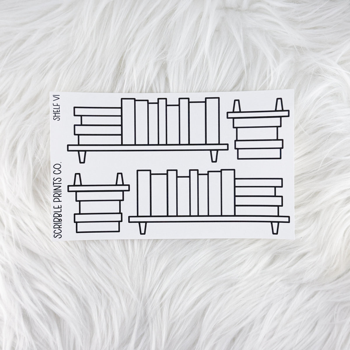 Library Shelf Sticker Shelf V1 // Matte Reading Journal Stickers – Scribble Prints Co.
